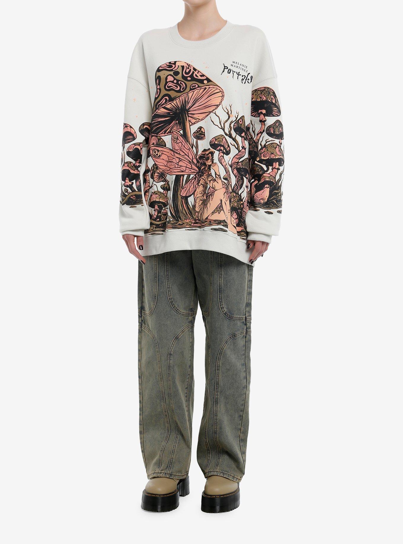 Melanie Martinez Portals Mushrooms Oversized Sweatshirt, SILVER, alternate