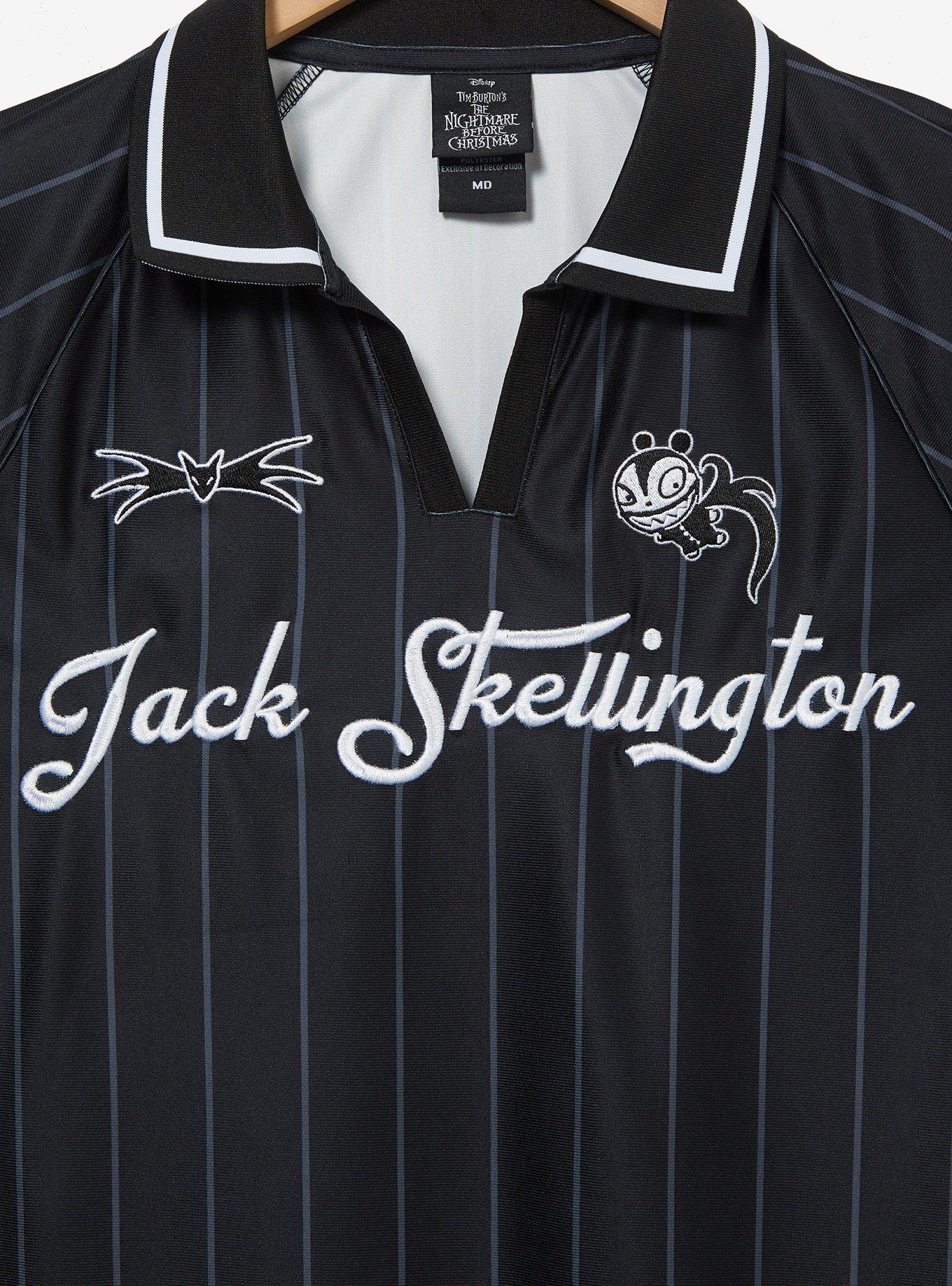 Disney The Nightmare Before Christmas Jack Skellington Striped Soccer Jersey — BoxLunch Exclusive, BLACK, alternate