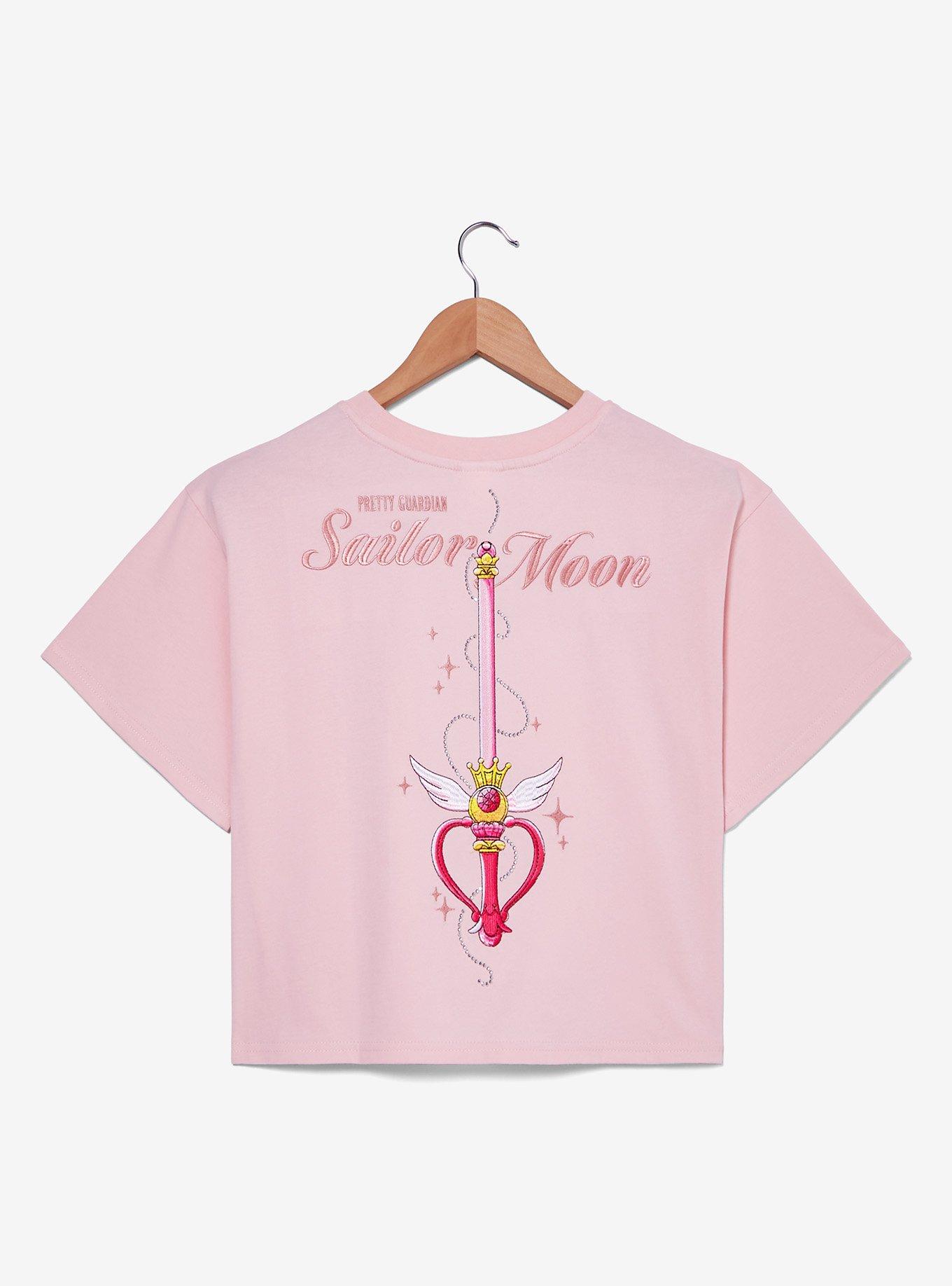 Pretty Guardian Sailor Moon Rhinestone Kaleido Moon Scope Cropped Women's T-Shirt - BoxLunch Exclusive, LIGHT PINK, alternate