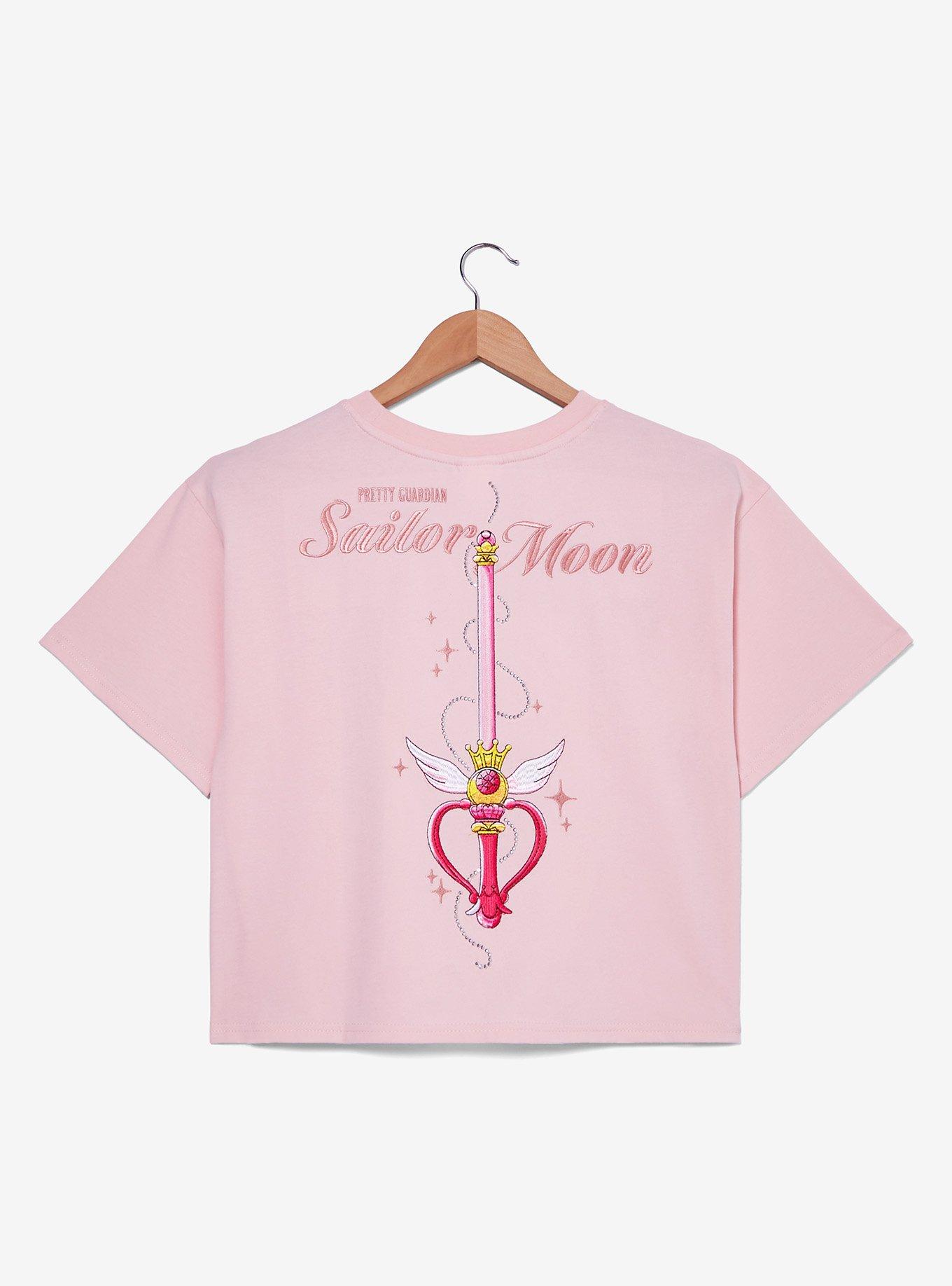 Pretty Guardian Sailor Moon Rhinestone Kaleido Moon Scope Cropped Women's Plus Size T-Shirt - BoxLunch Exclusive, LIGHT PINK, alternate