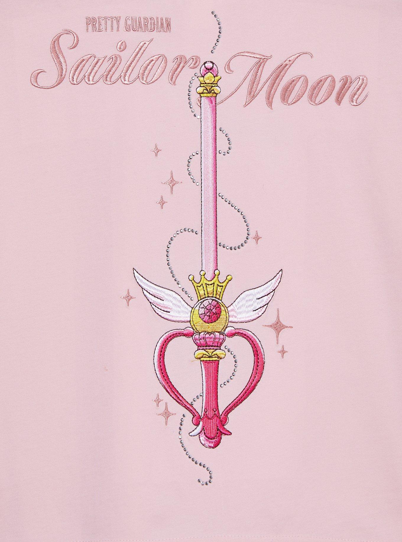 Pretty Guardian Sailor Moon Rhinestone Kaleido Moon Scope Cropped Women's Plus Size T-Shirt - BoxLunch Exclusive, LIGHT PINK, alternate