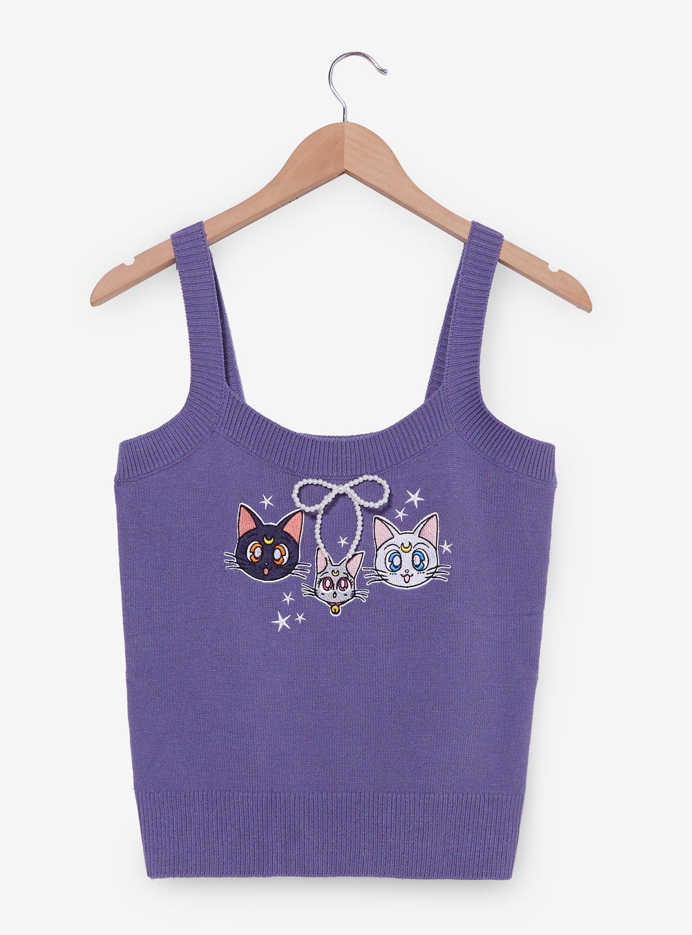 Pretty Guardian Sailor Moon Luna, Artemis, & Diana Women's Knit Tank - BoxLunch Exclusive, , hi-res