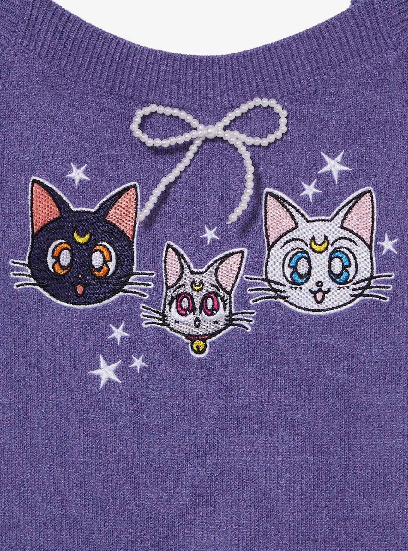 Pretty Guardian Sailor Moon Luna, Artemis, & Diana Women's Knit Tank - BoxLunch Exclusive, PURPLE, alternate