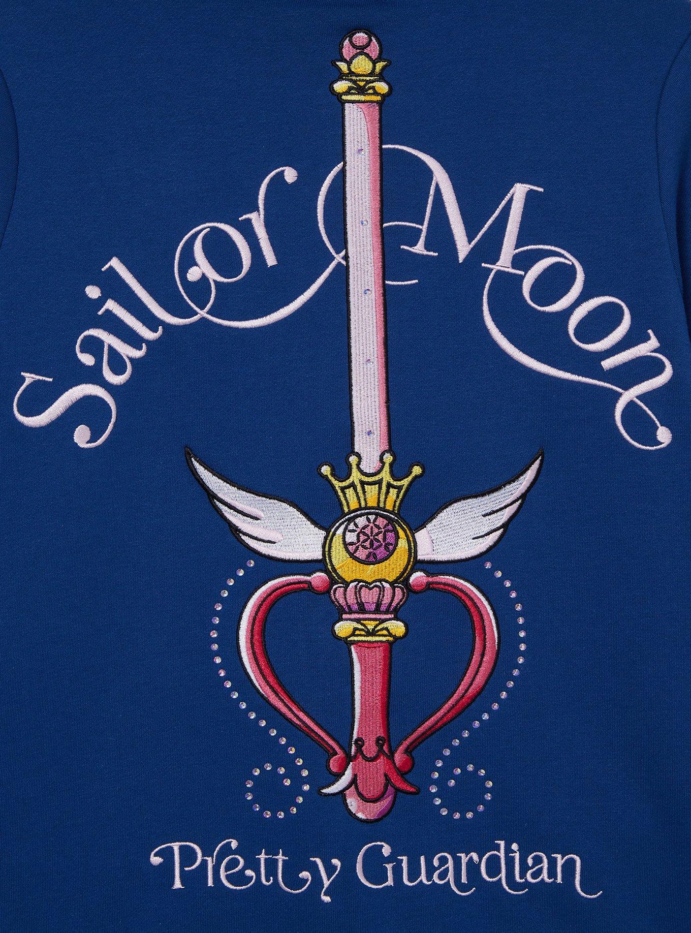 Pretty Guardian Sailor Moon Bow Women's Zippered Hoodie - BoxLunch Exclusive, NAVY, alternate