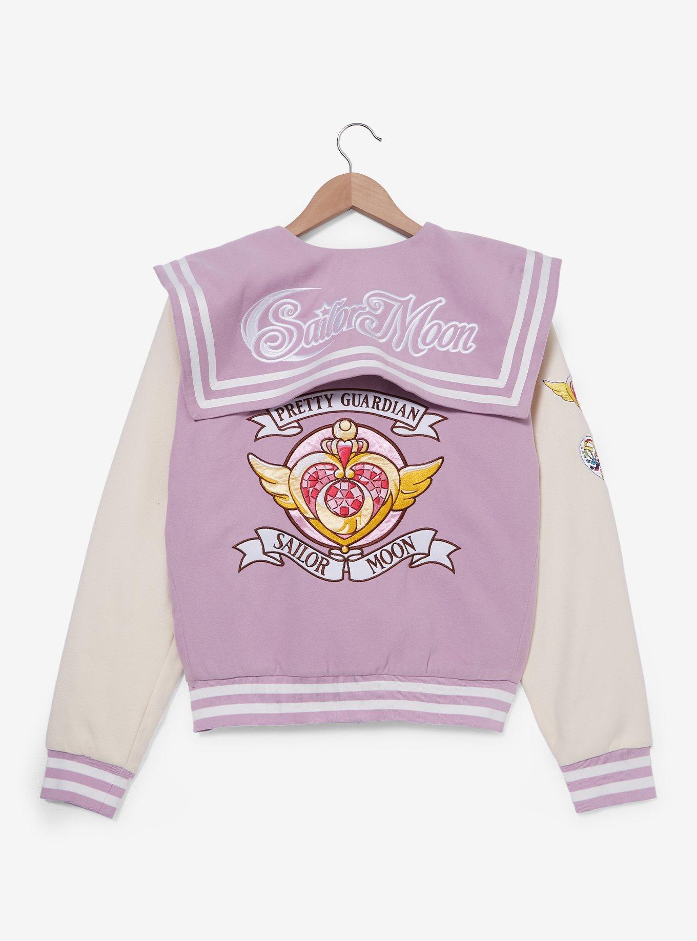 Pretty Guardian Sailor Moon Icons Women's Varsity Jacket - BoxLunch Exclusive, LIGHT PURPLE, alternate