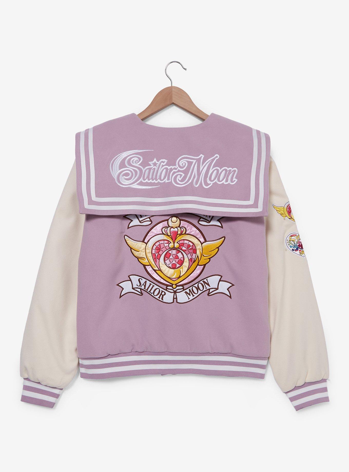 Pretty Guardian Sailor Moon Icons Women's Plus Size Varsity Jacket - BoxLunch Exclusive, LIGHT PURPLE, alternate