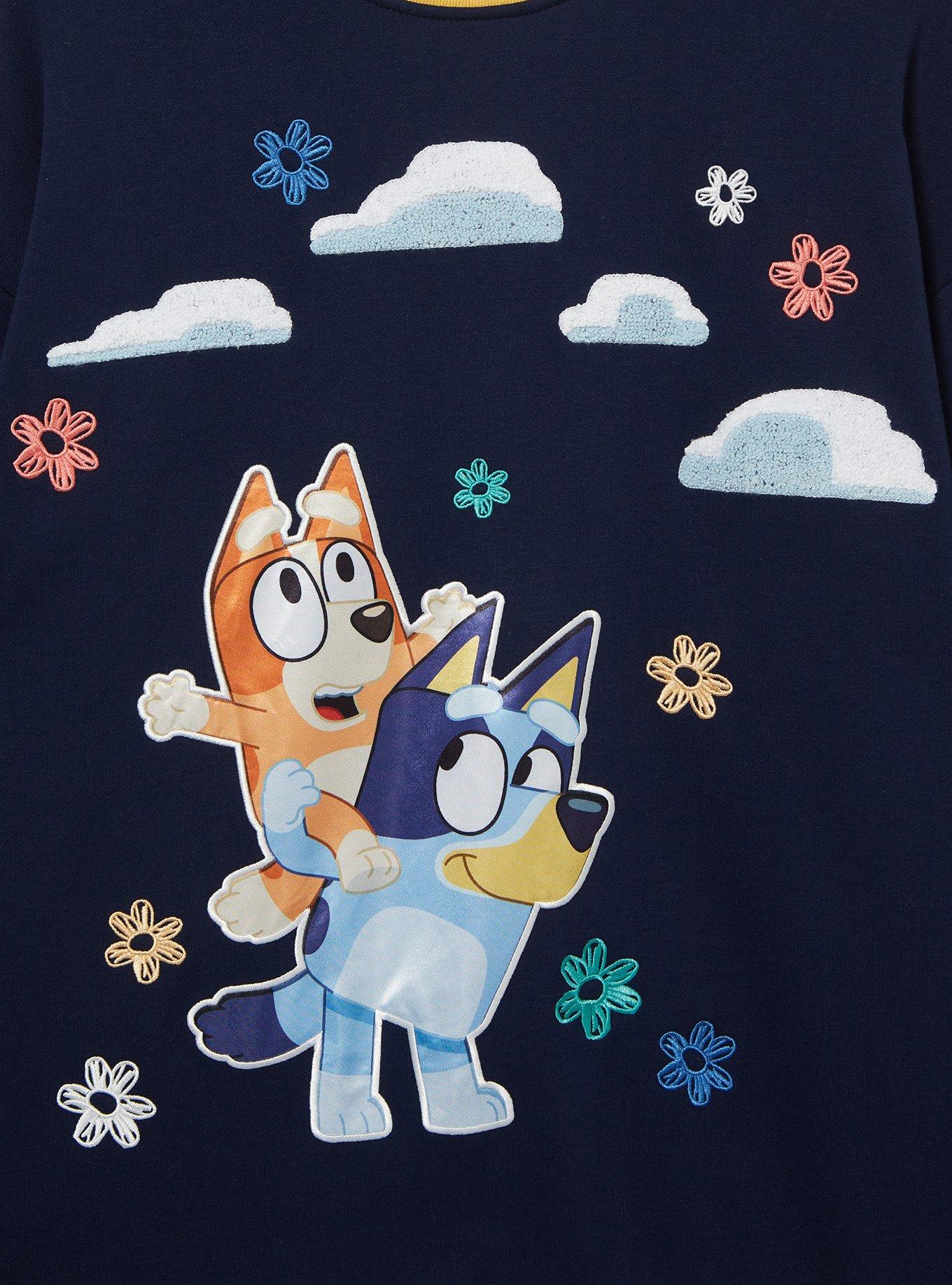 Bluey Bingo & Bluey Floral Cloud Crewneck &mdash; BoxLunch Exclusive, NAVY, alternate