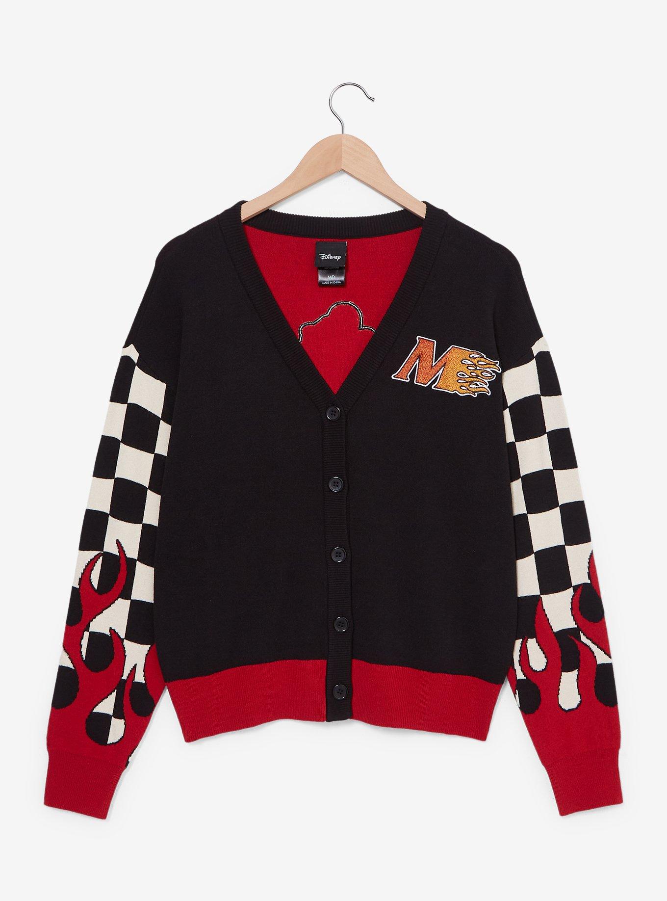 Disney Mickey Mouse Motorcycle Flames Women's Cardigan - BoxLunch Exclusive, MULTI, alternate