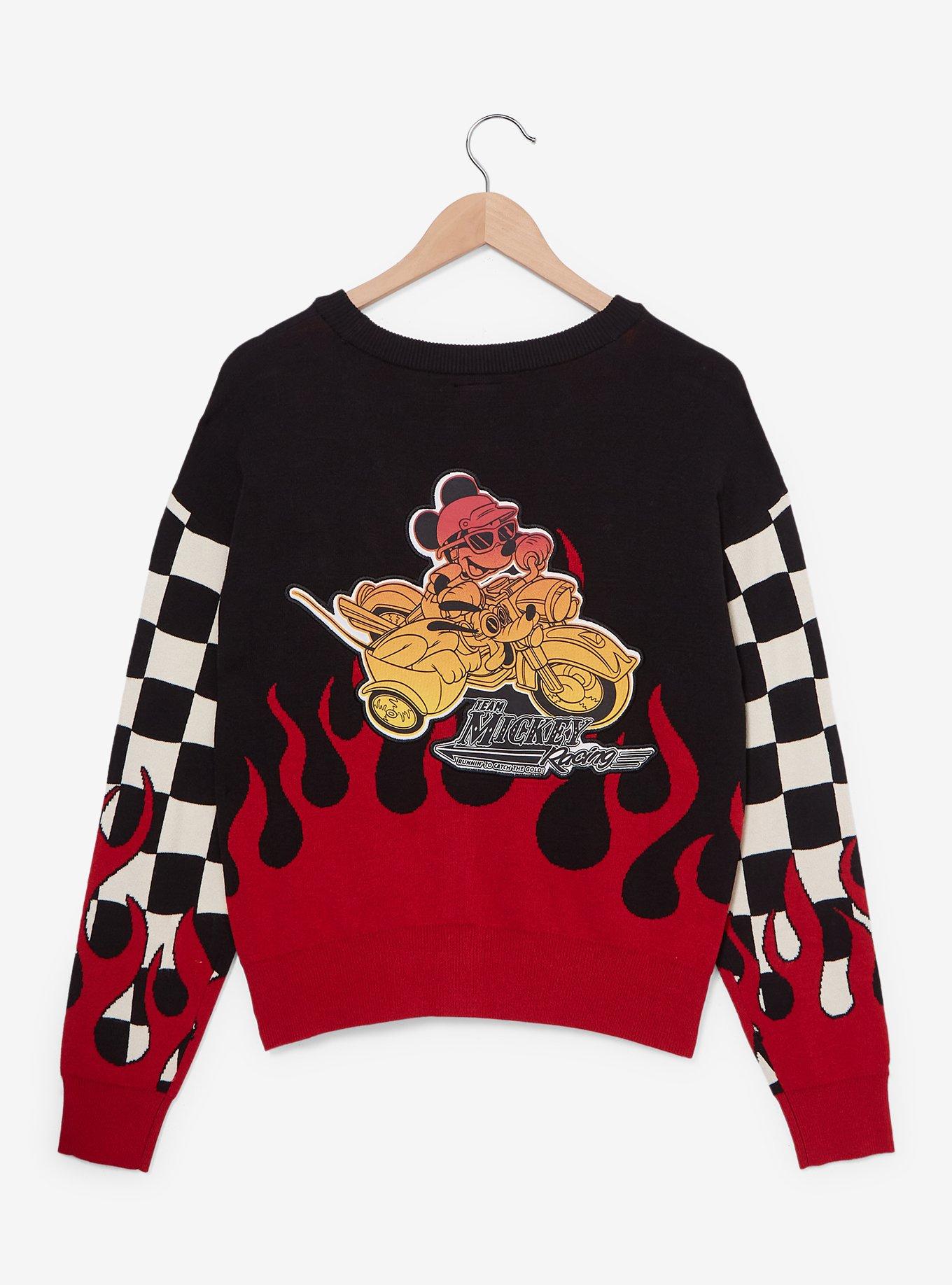 Disney Mickey Mouse Motorcycle Flames Women's Cardigan - BoxLunch Exclusive, MULTI, alternate