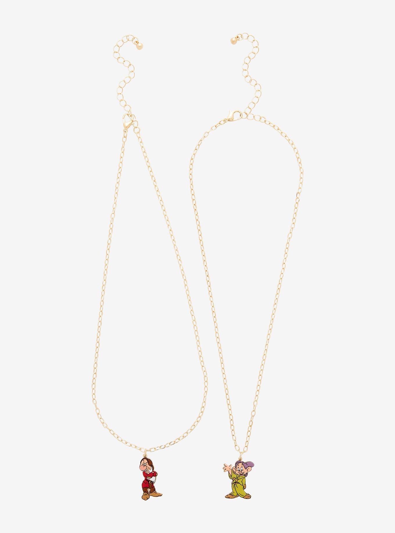 Disney Snow White And The Seven Dwarfs Dopey & Grumpy Best Friend Necklace Set, , alternate