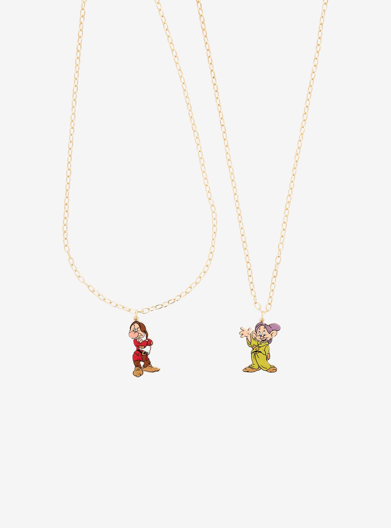 Disney Snow White And The Seven Dwarfs Dopey & Grumpy Best Friend Necklace Set, , alternate