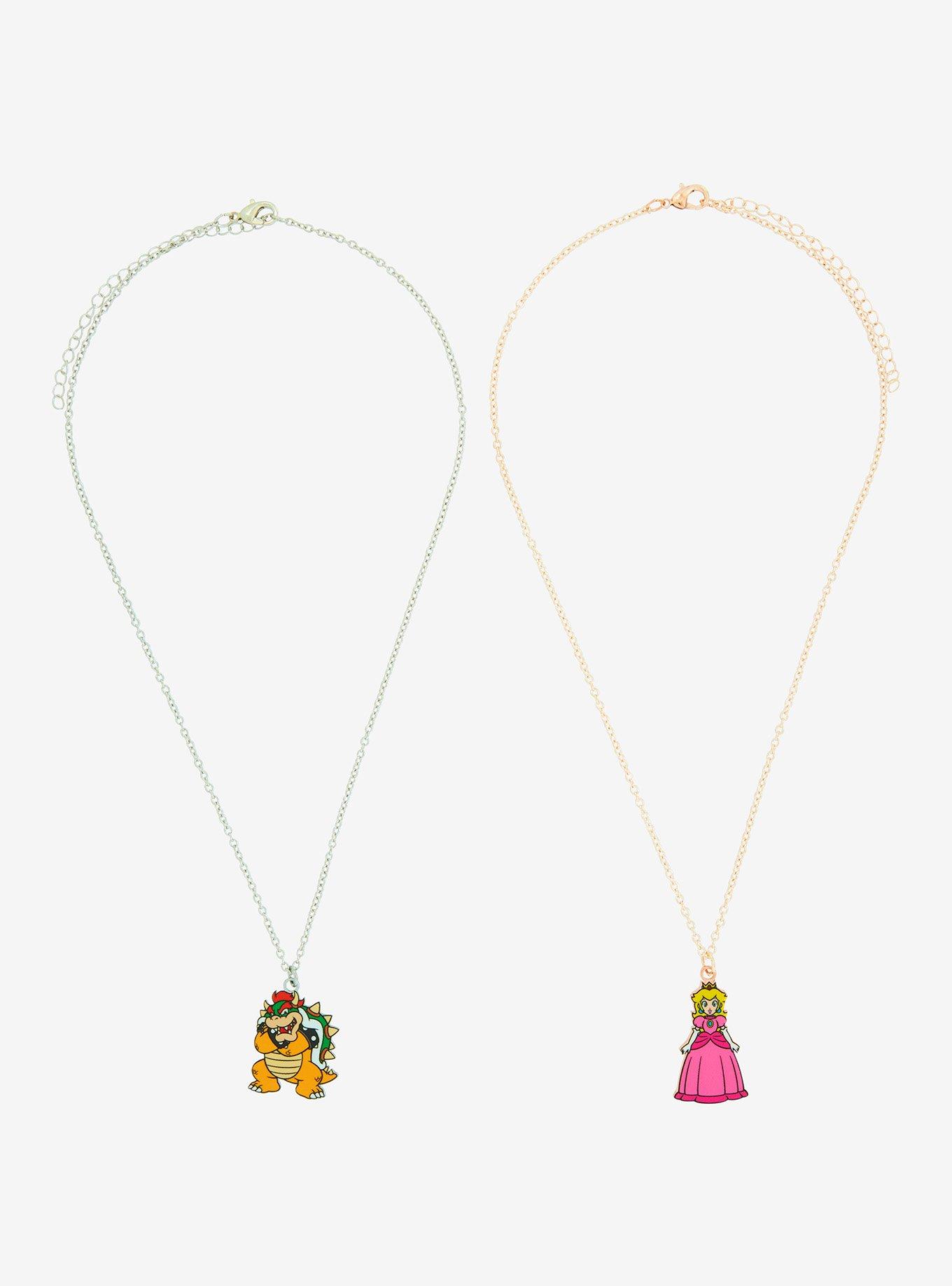 Super Mario Peach & Bowser Best Friend Necklace Set, , hi-res