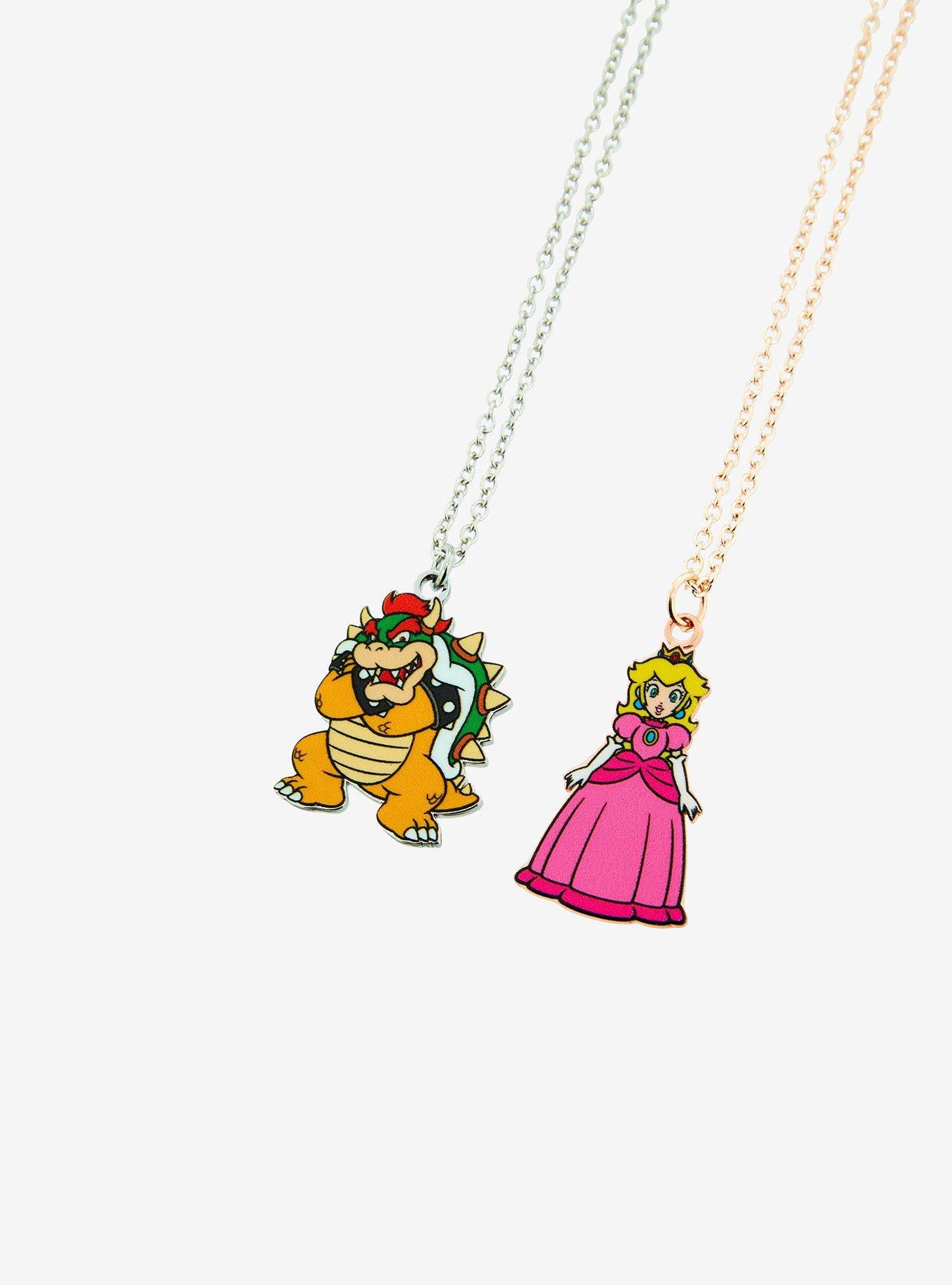 Super Mario Peach & Bowser Best Friend Necklace Set, , alternate