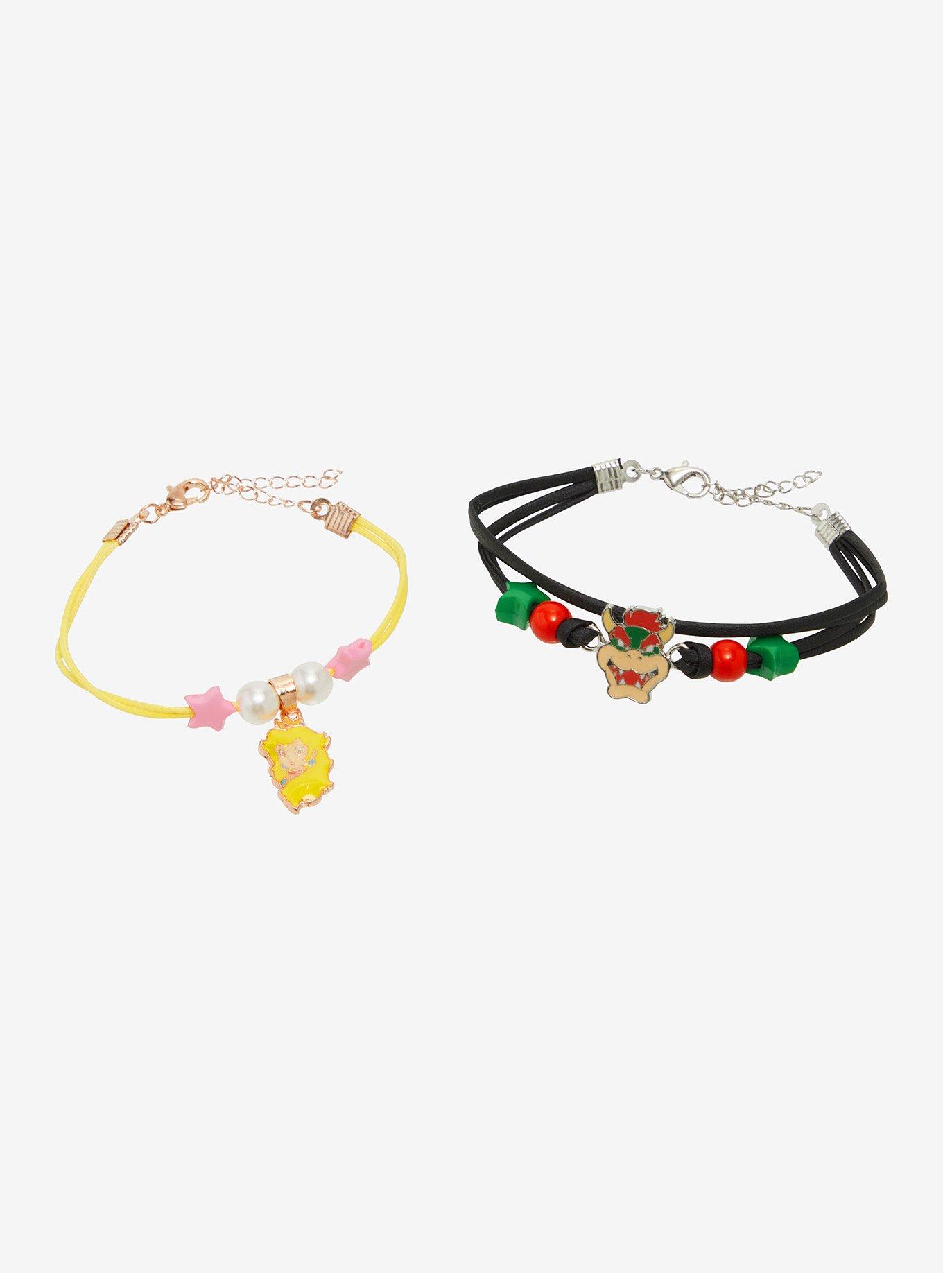 Super Mario Princess Peach & Bowser Best Friend Bracelet Set, , hi-res