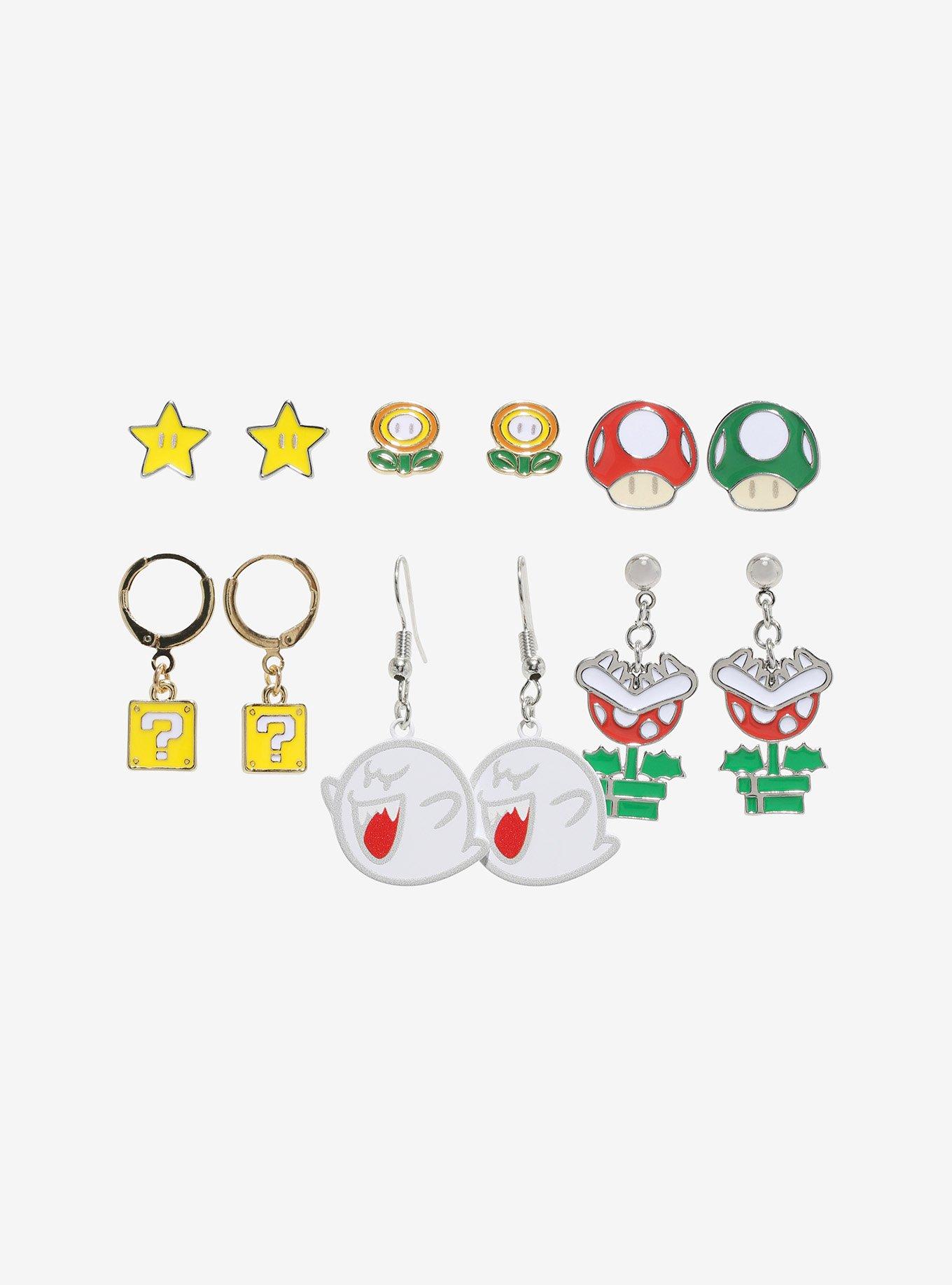 Super Mario Icons Earring Set, , hi-res