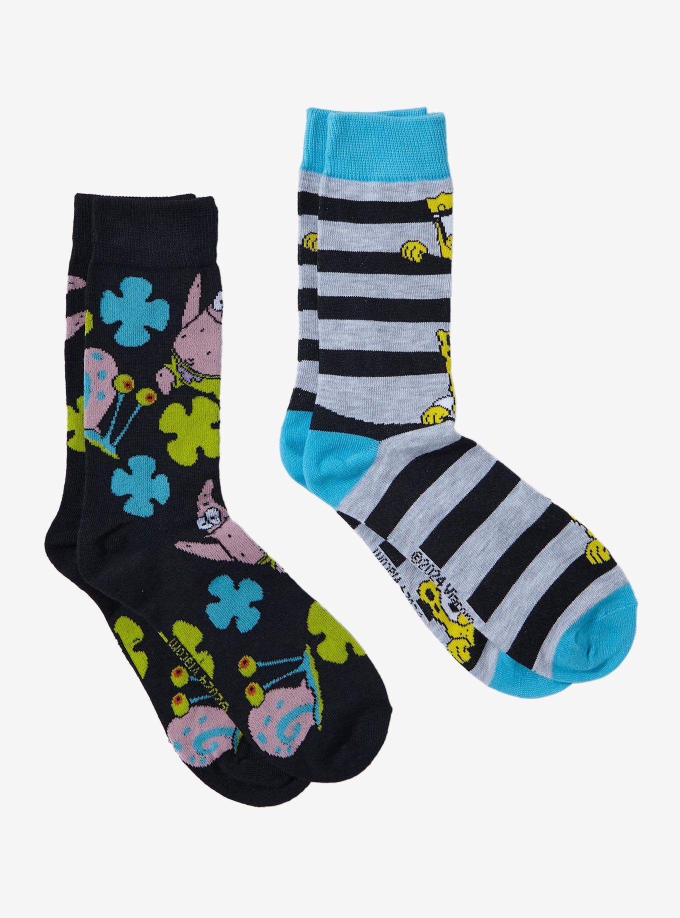 SpongeBob SquarePants Friends Crew Socks 2 Pair, , hi-res