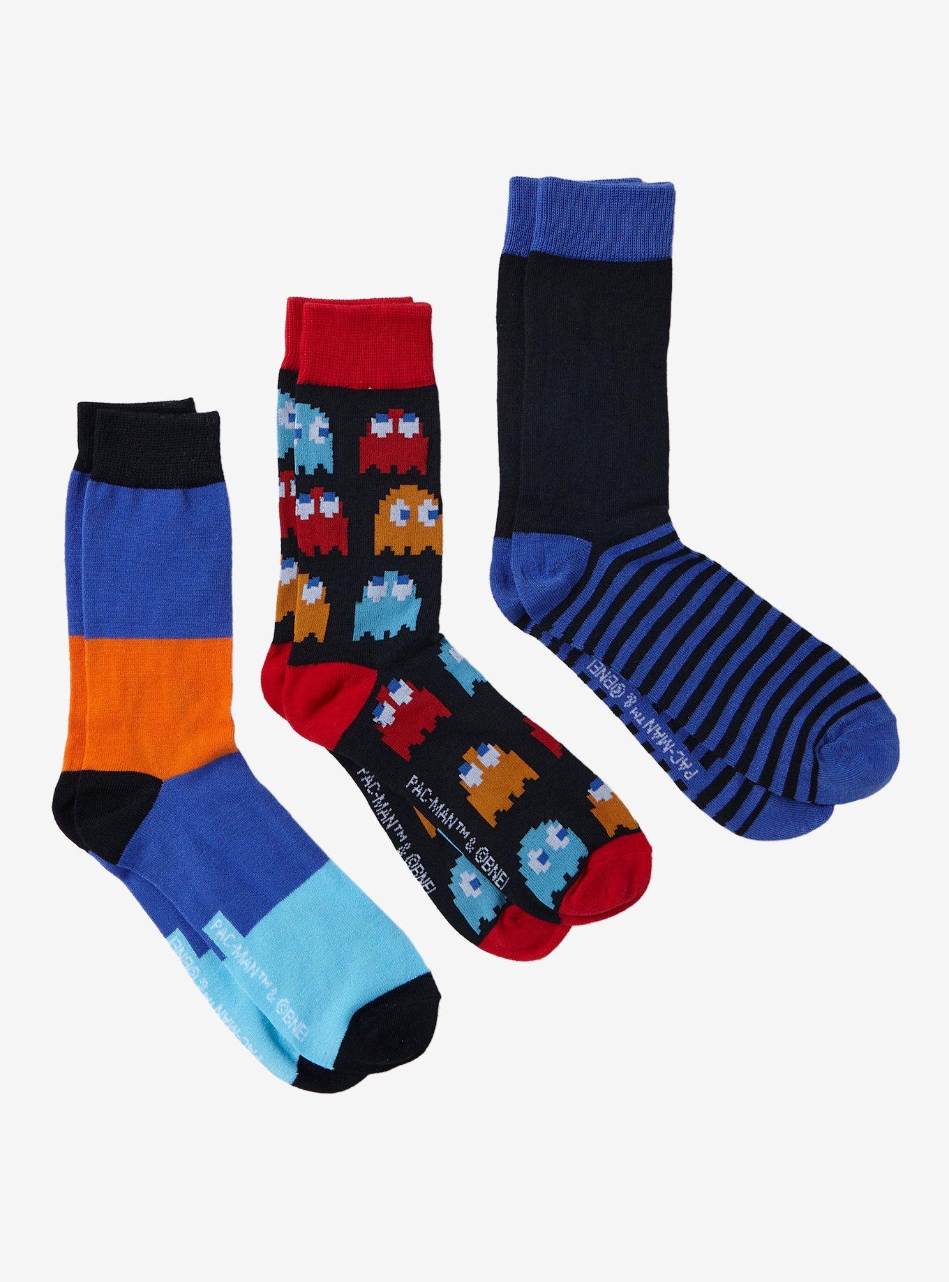 Pac-Man Ghost & Pac-Man Crew Socks 3 Pairs, , hi-res