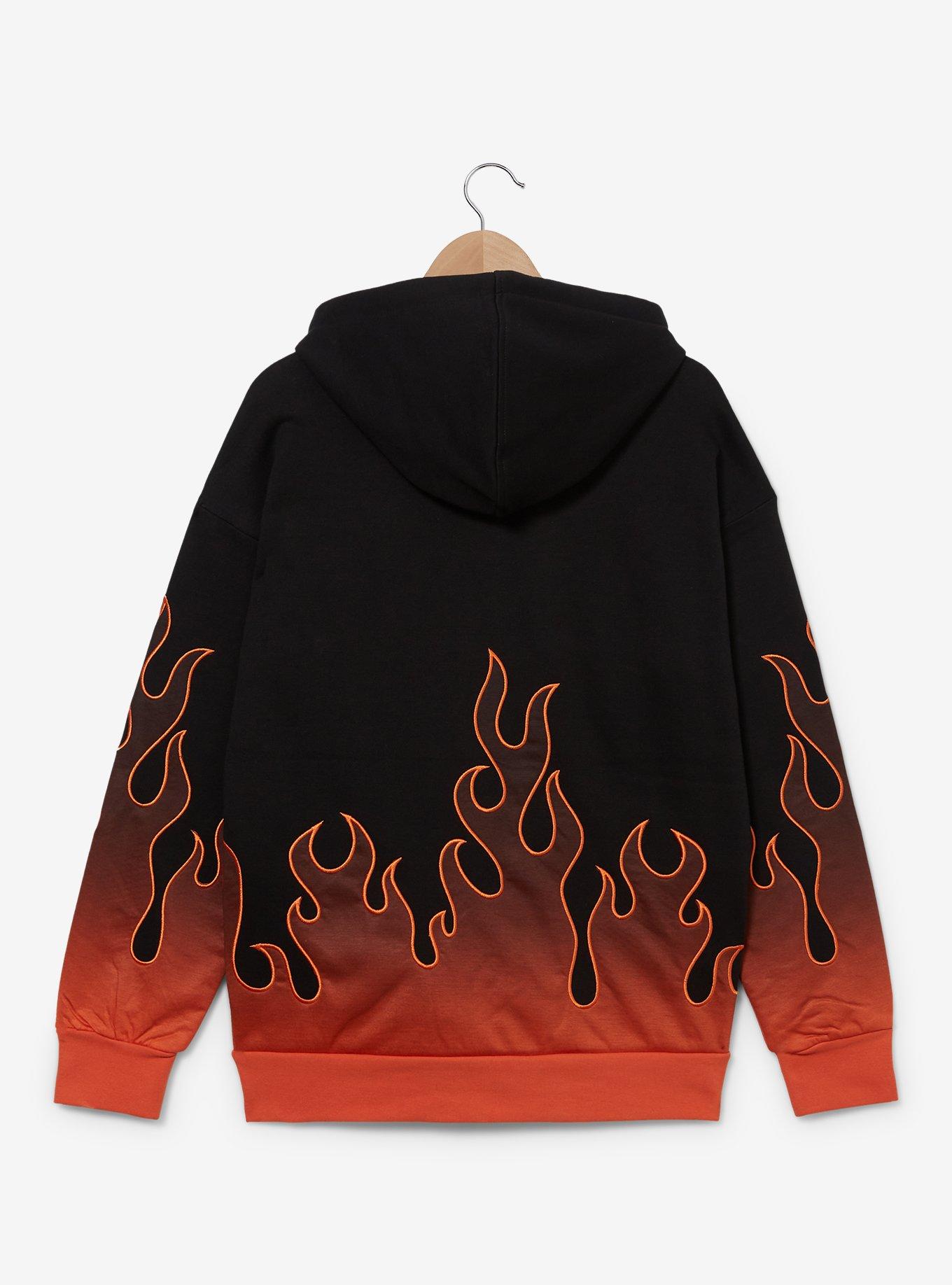 Disney The Nightmare Before Christmas Pumpkin King Flames Hoodie - BoxLunch Exclusive, BLACK, alternate