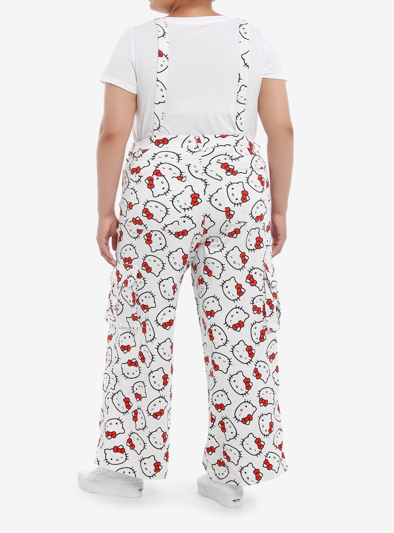 Hello Kitty Allover Print Overalls Plus Size, MULTI, alternate