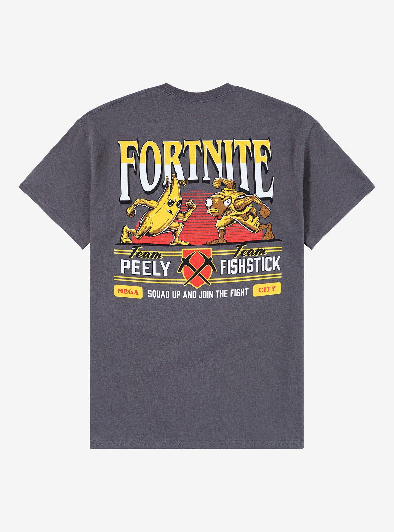 Fortnite Peely Vs. Fishstick T-Shirt, CHARCOAL, alternate