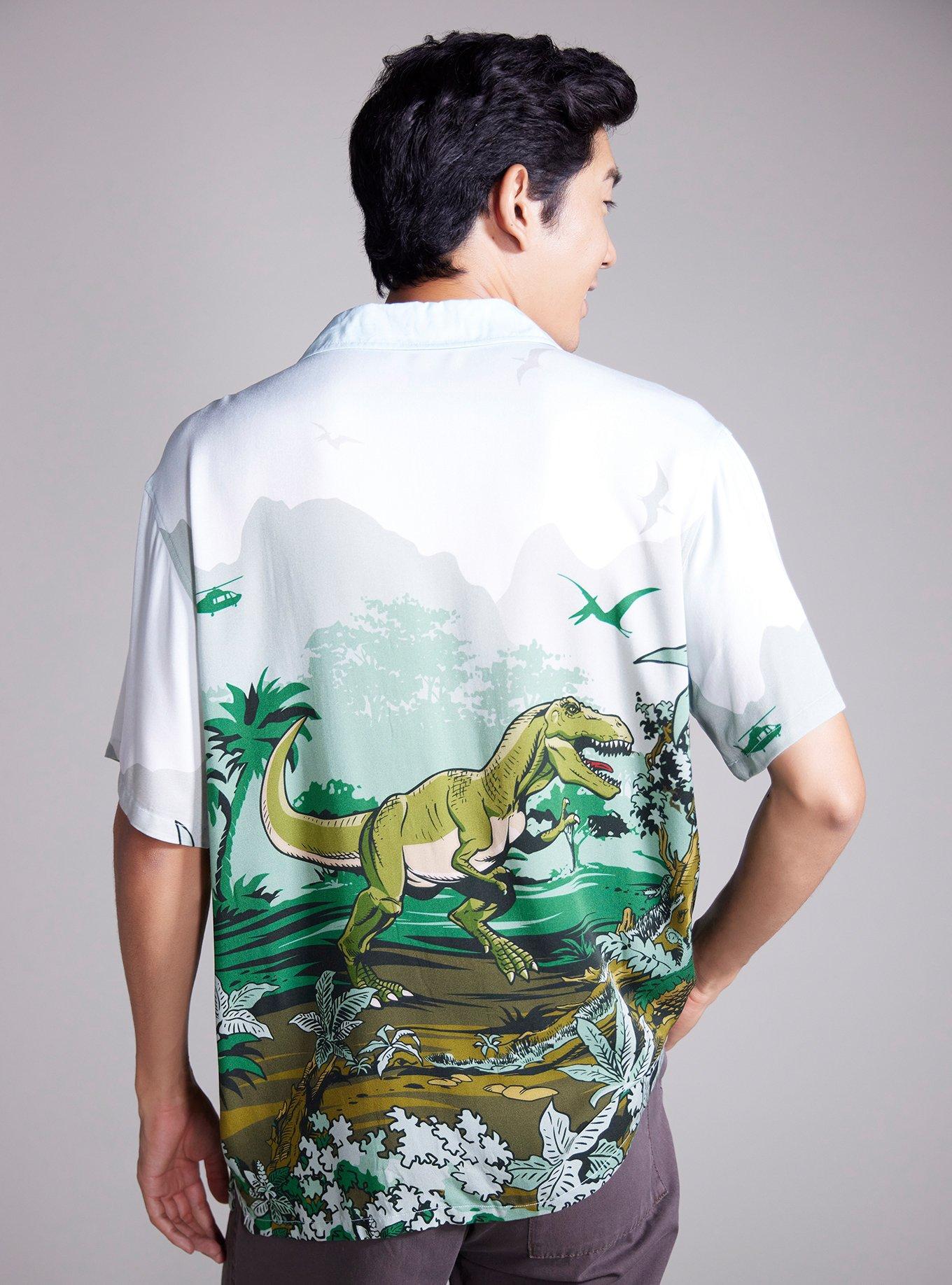 Our Universe Jurassic Park Main Gates Woven Button-Up Our Universe Exclusive, MULTI, alternate