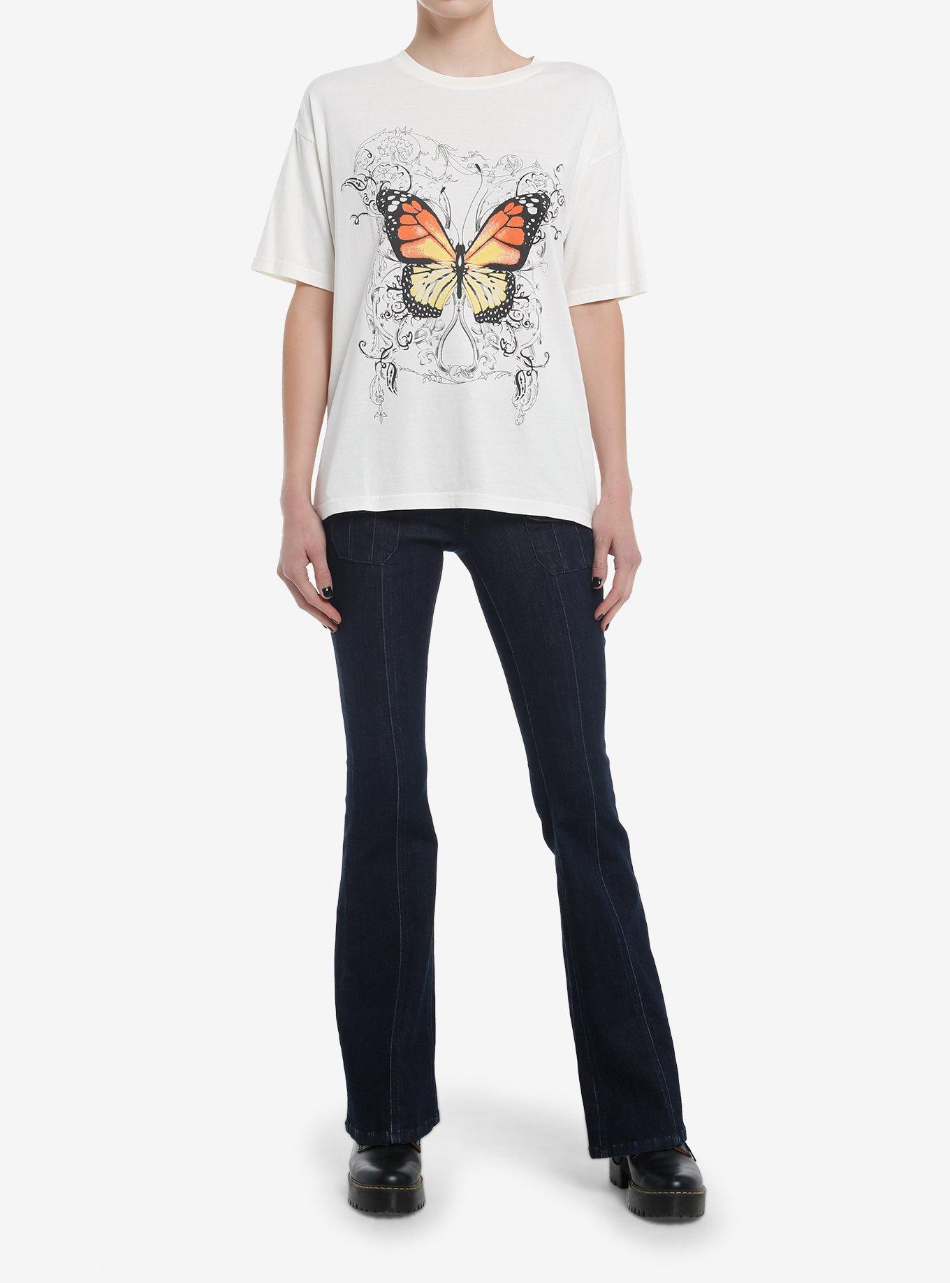 Thorn & Fable Butterfly Filigree Girls Oversized T-Shirt