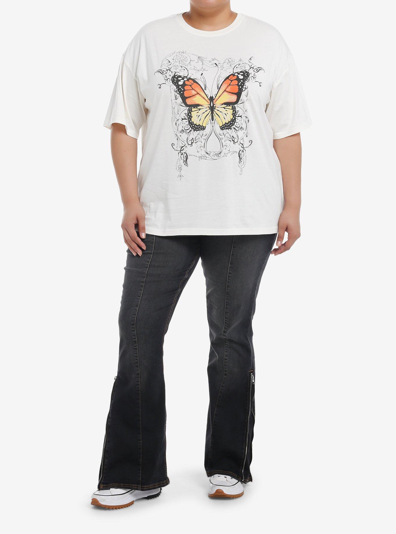 Thorn & Fable Butterfly Filigree Girls Oversized T-Shirt Plus Size, , hi-res
