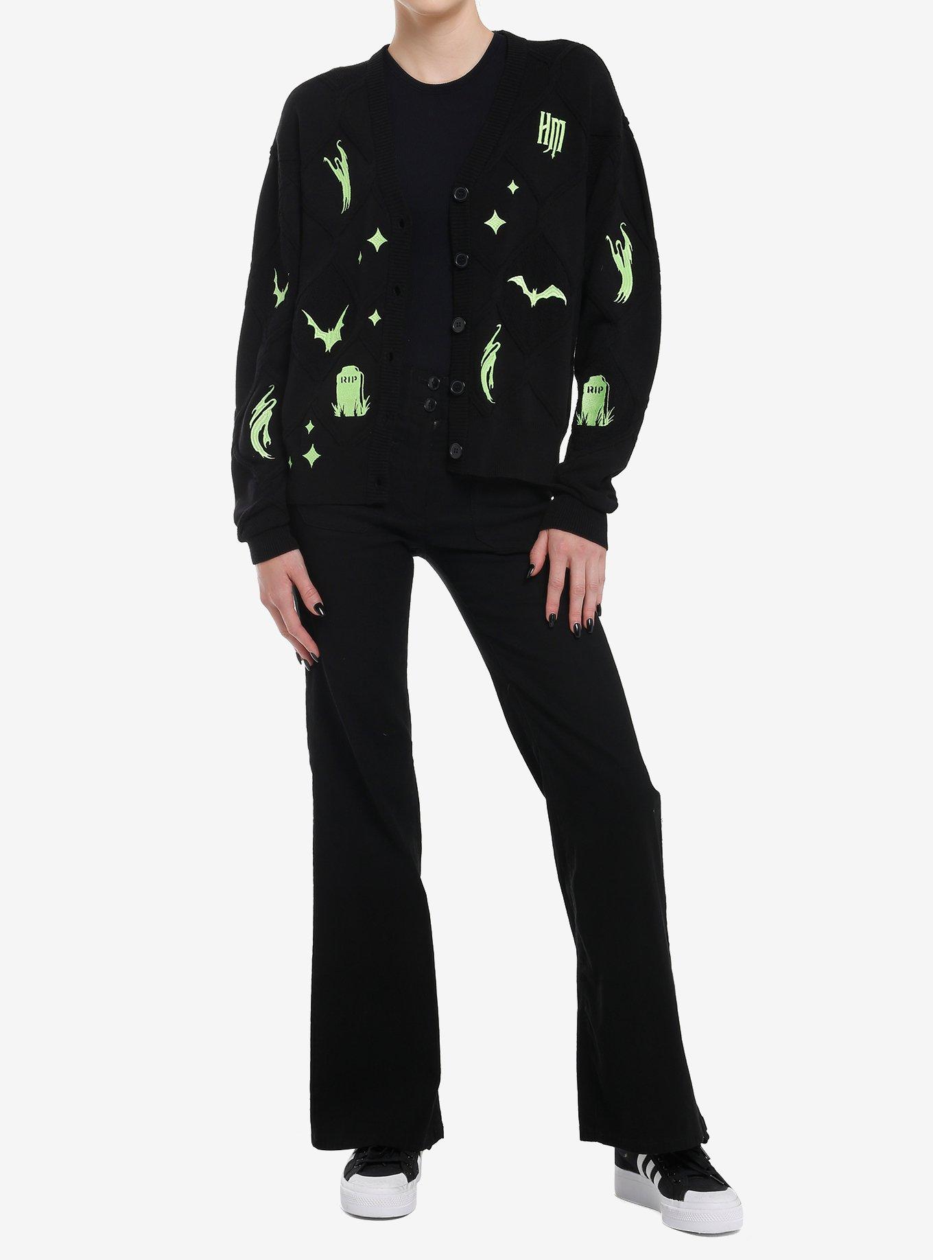 Her Universe Disney The Haunted Mansion Icons Glow-In-The-Dark Cardigan Her Universe Exclusive, BLACK  GREEN, alternate