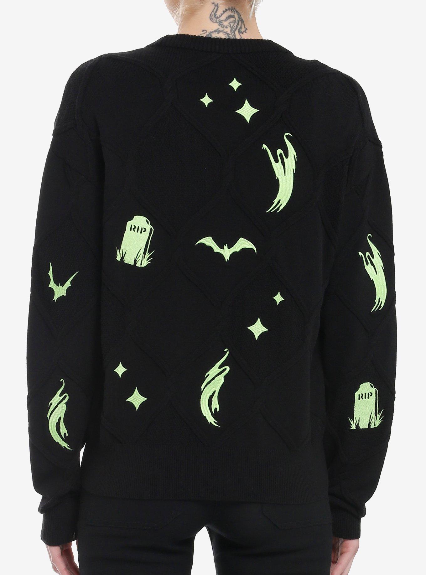 Her Universe Disney The Haunted Mansion Icons Glow-In-The-Dark Cardigan Her Universe Exclusive, BLACK  GREEN, alternate