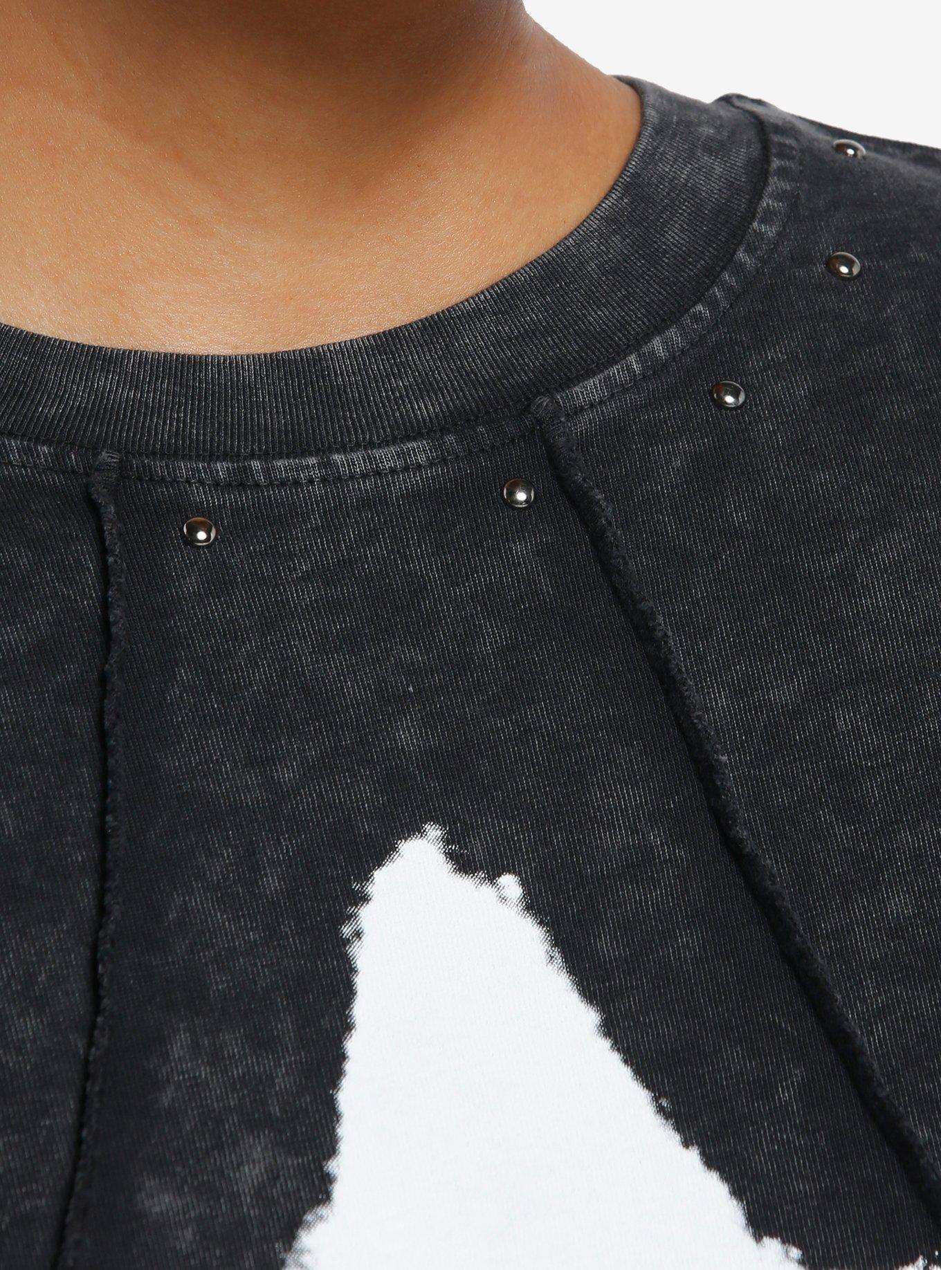Social Collision Graffiti Star Stitch Dark Wash Girls Oversized T-Shirt, , hi-res