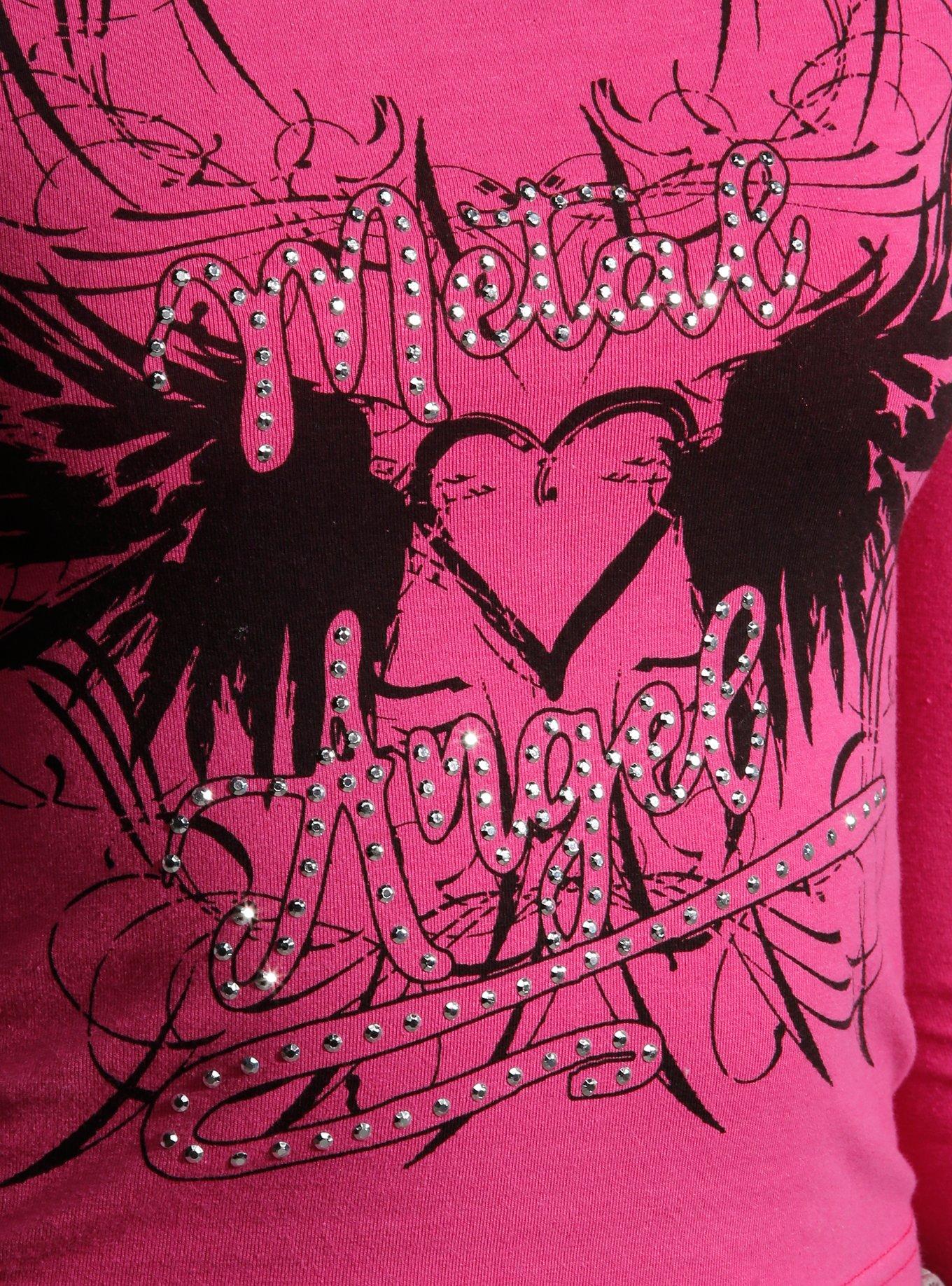 Daisy Street Metal Angel Pink Girls Off-Shoulder Top, BLACK, alternate
