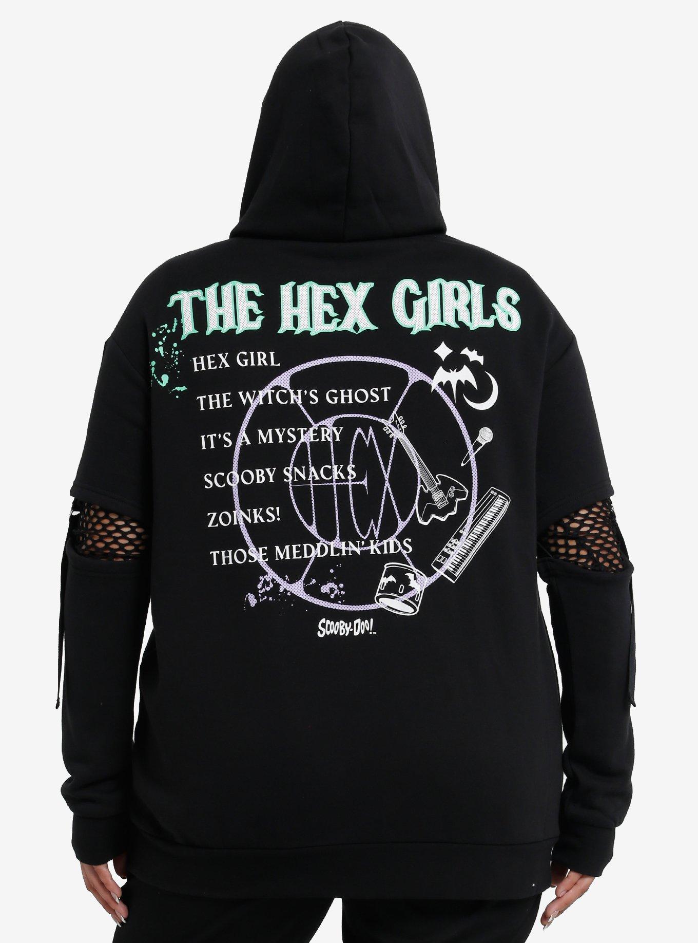 Scooby-Doo! The Hex Girls Stud Chain Girls Oversized Hoodie Plus Size, , alternate