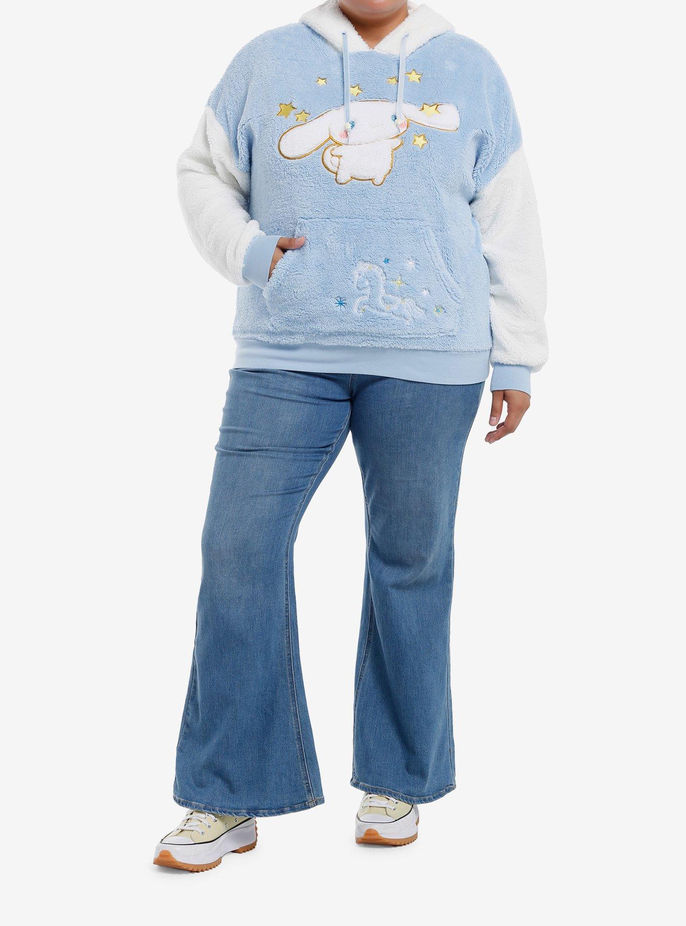Cinnamoroll Starry Cloud Girls Oversized Fuzzy Hoodie Plus Size, , alternate