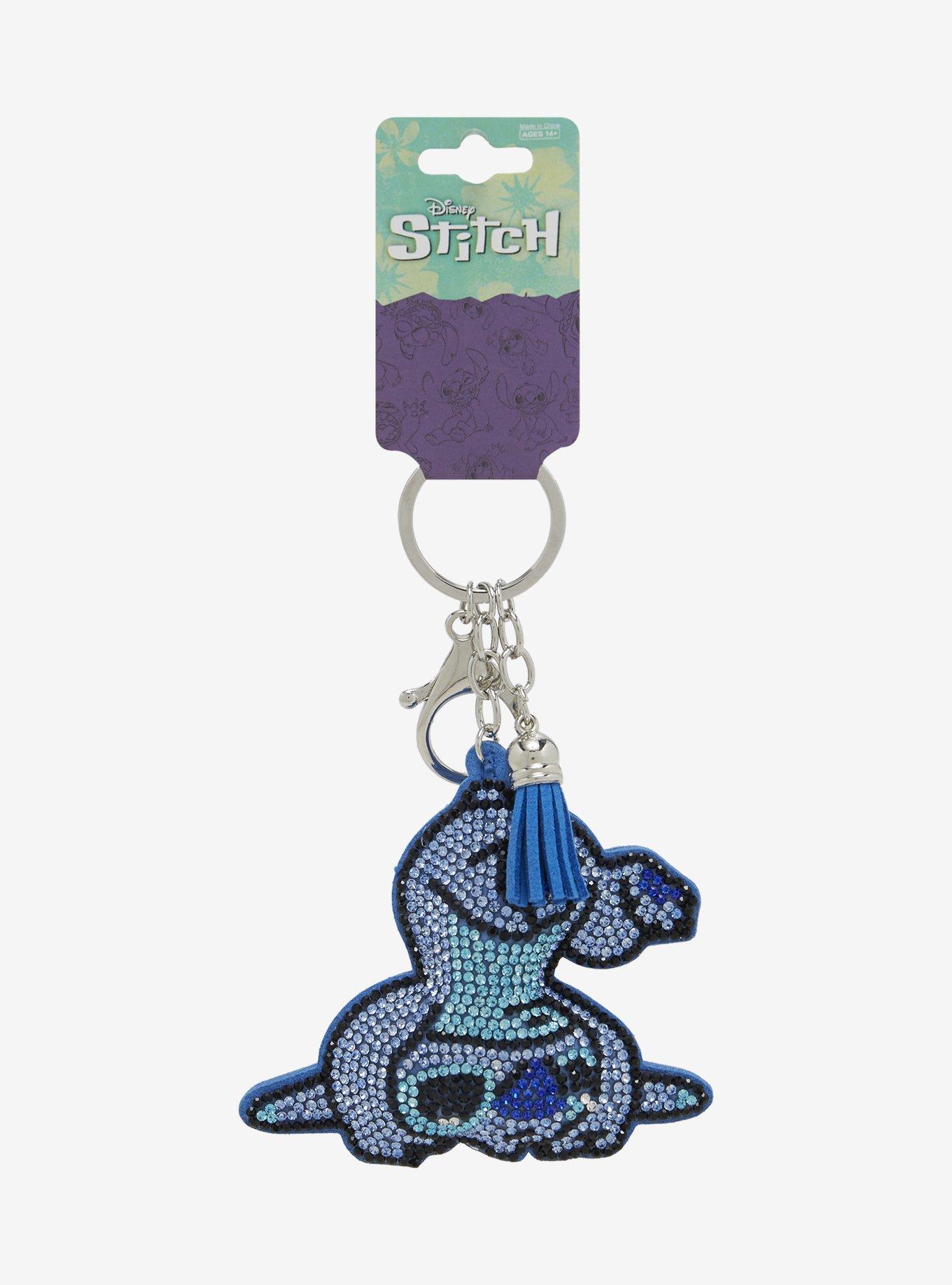 Disney Lilo & Stitch Rhinestone Stitch Puffed Tassel Keychain, , alternate