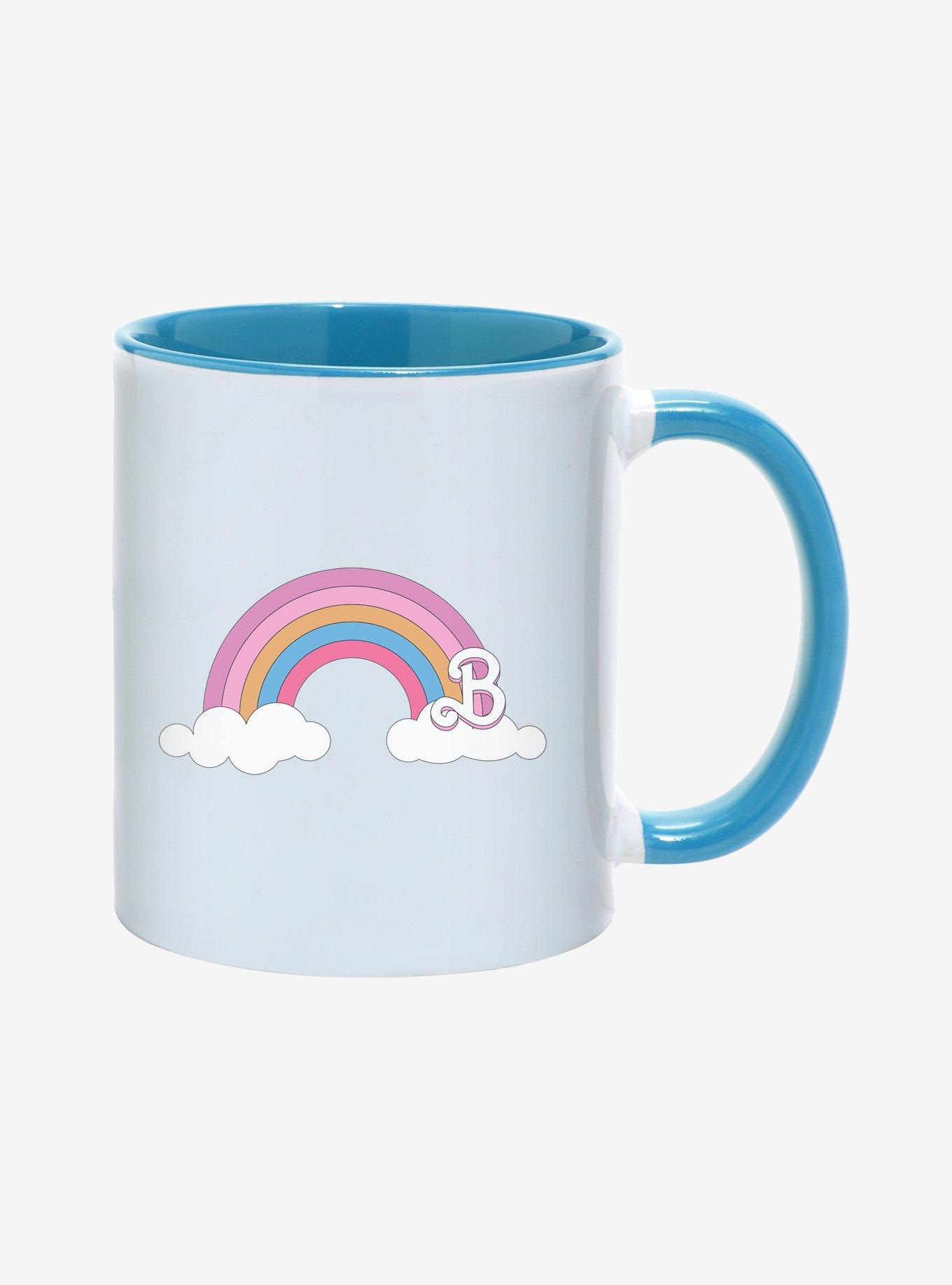 Barbie The Movie Rainbow Logo 11OZ Mug, BLUE  WHITE, alternate