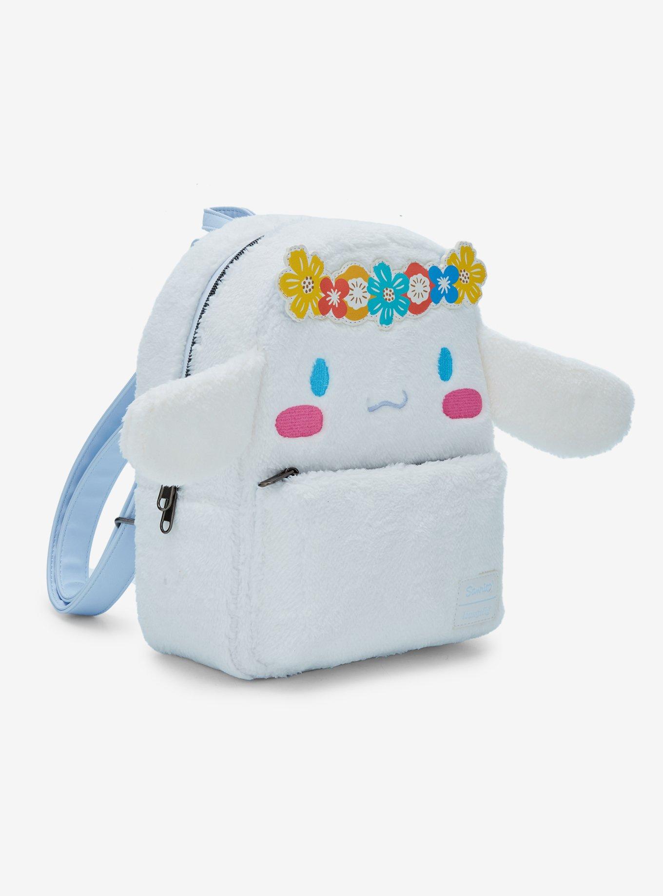 Loungefly Cinnamoroll Flower Crown Fuzzy Mini Backpack, , alternate