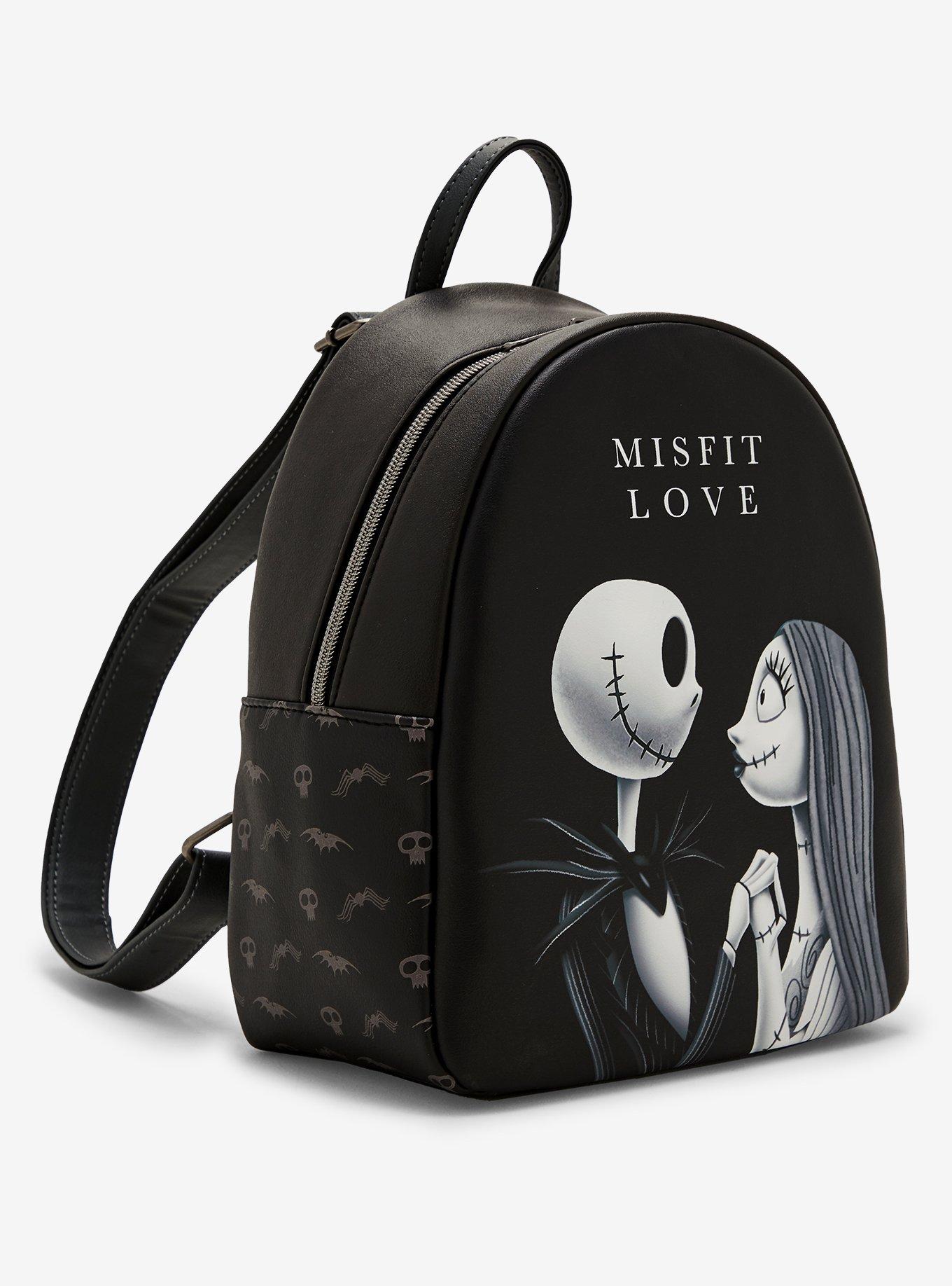 Loungefly The Nightmare Before Christmas Jack & Sally Misfit Love Mini Backpack, , alternate