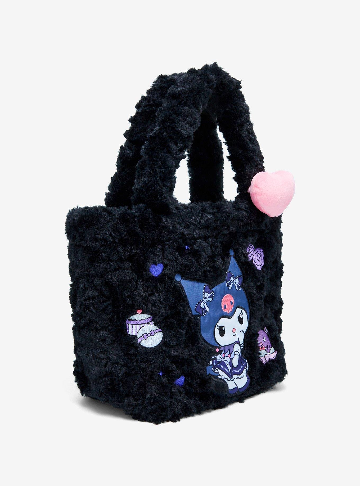 Kuromi Baku Lolita Fuzzy Crossbody Medium Tote Bag, , hi-res