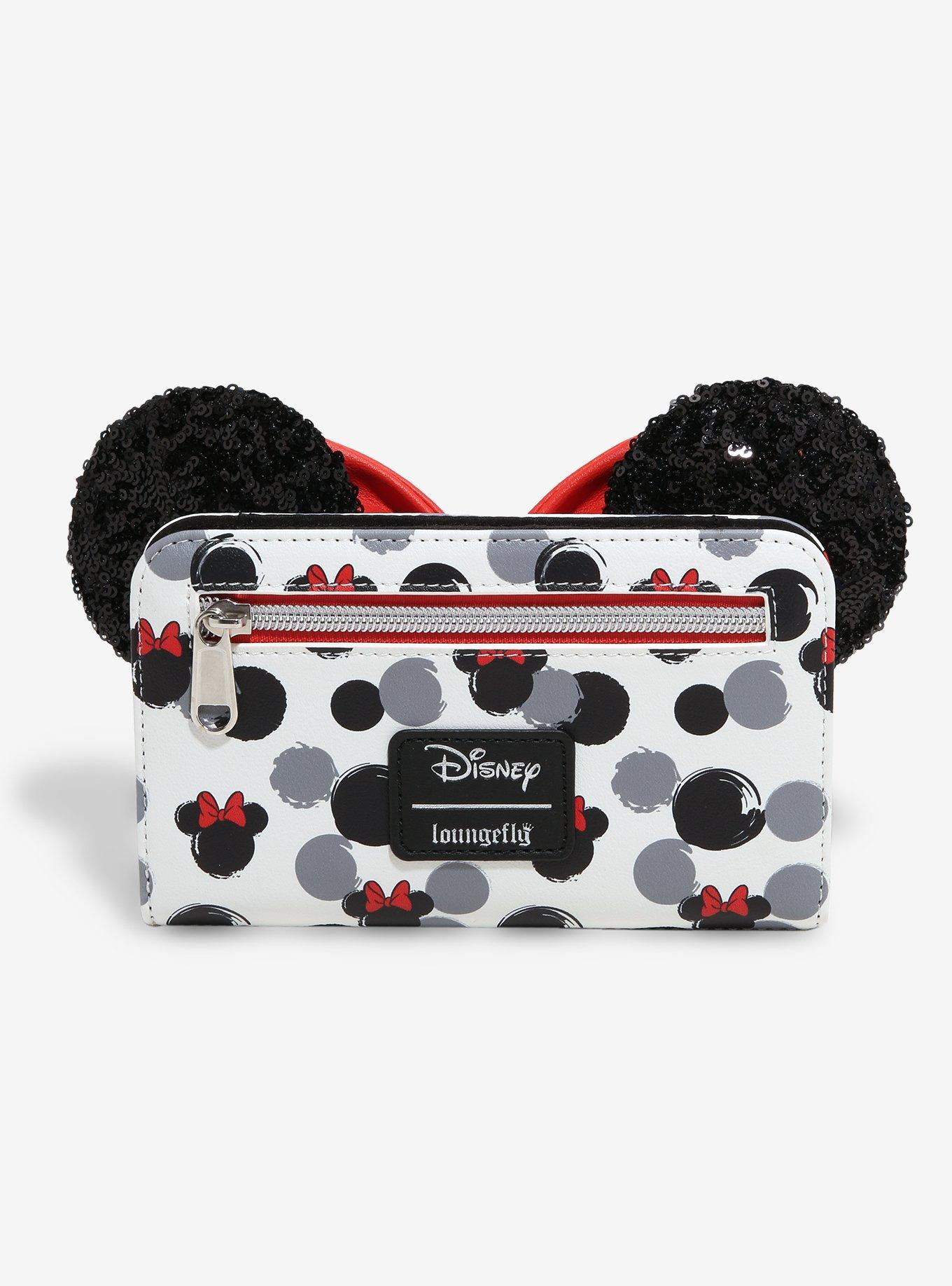 Loungefly Disney Minnie Mouse Sequin 3D Ears Snap Wallet