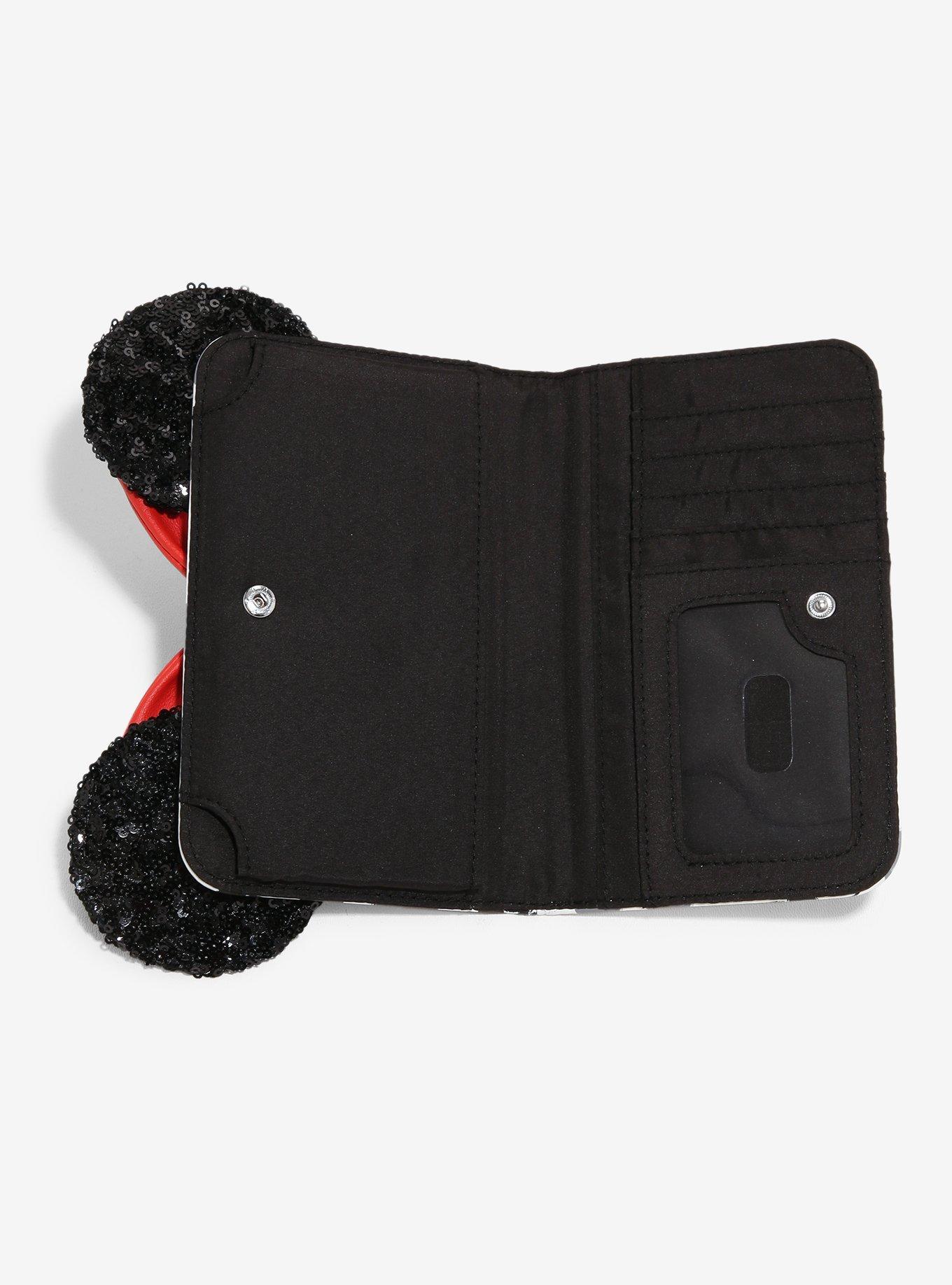 Loungefly Disney Minnie Mouse Sequin 3D Ears Snap Wallet, , alternate