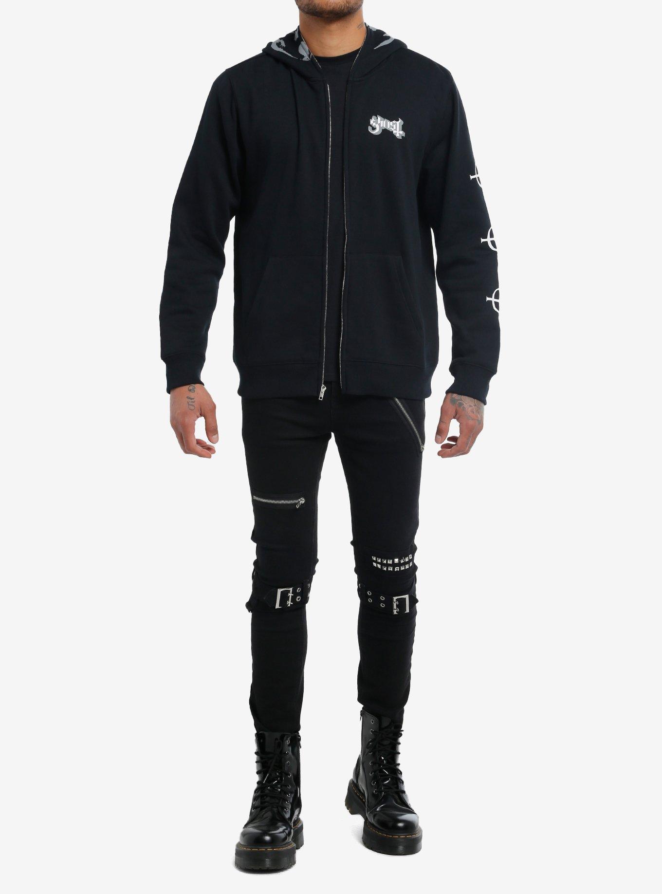 Ghost Ghoul Grucifix Hoodie, BLACK, alternate