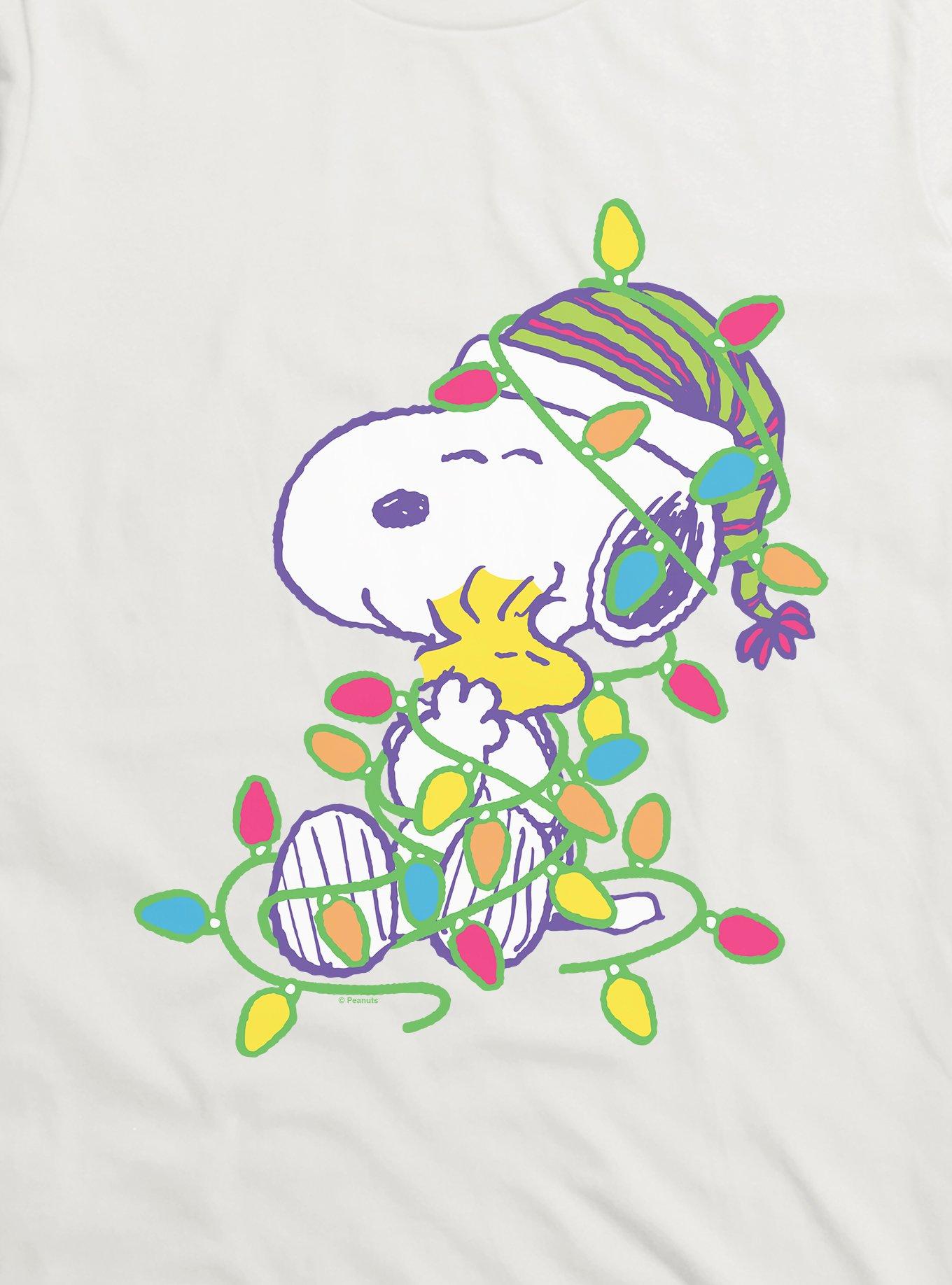 Peanuts Snoopy And Woodstock Wrapped In Lights T-Shirt, , hi-res