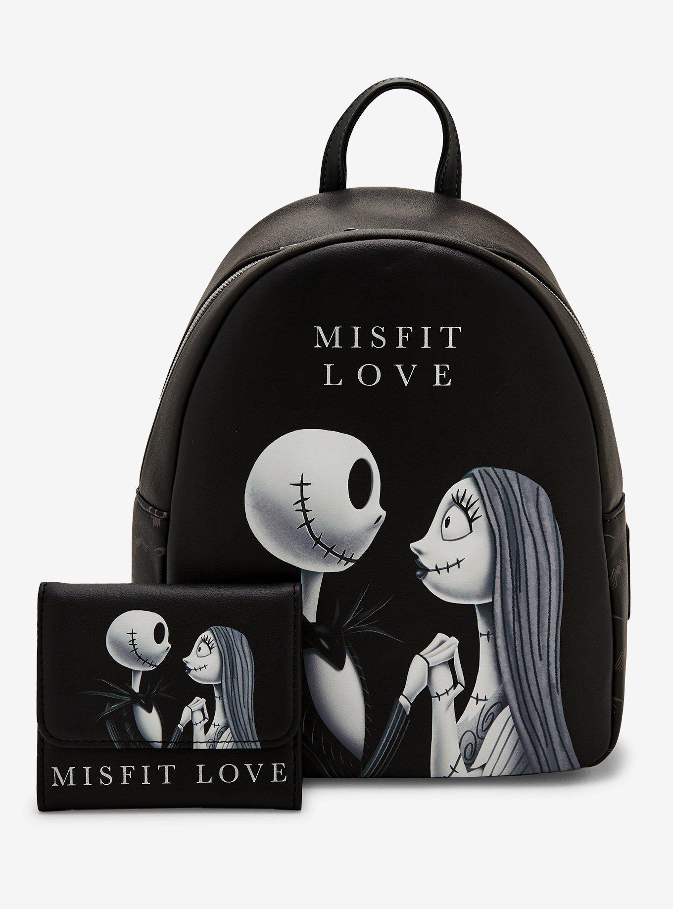 Loungefly The Nightmare Before Christmas Jack & Sally Misfit Love Mini Flap Wallet, , alternate