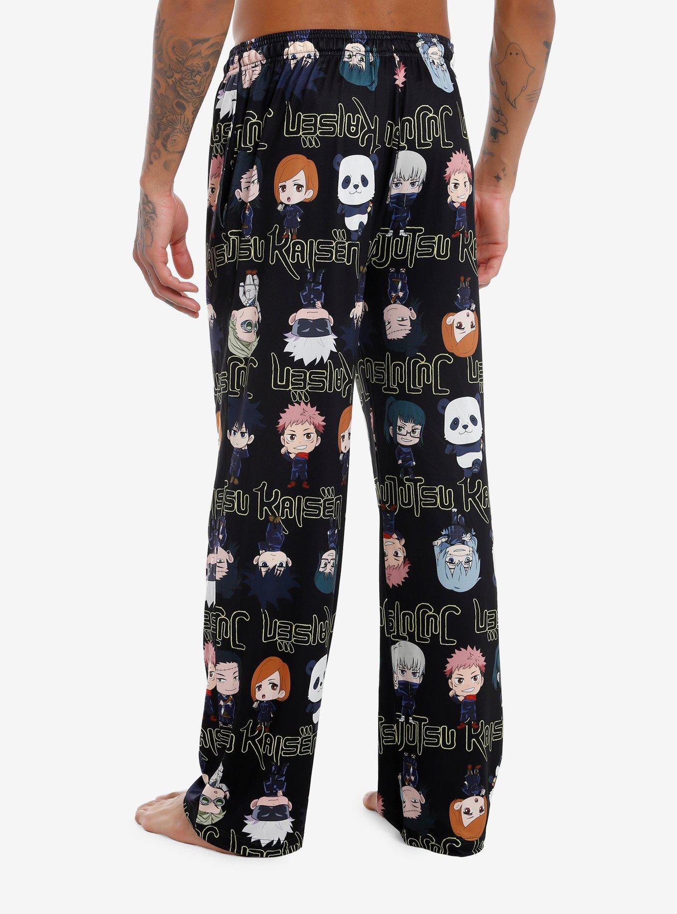 Jujutsu Kaisen Chibi Character Pajama Pants, BLACK, alternate
