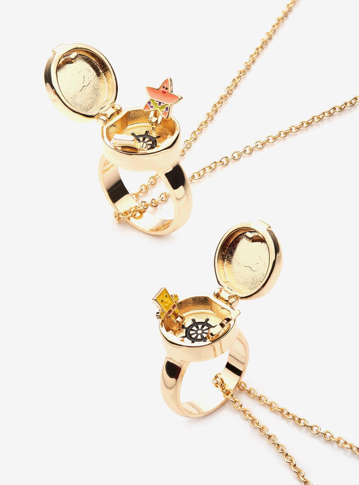 SpongeBob SquarePants Patrick Star Best Friend Ring Necklace Set