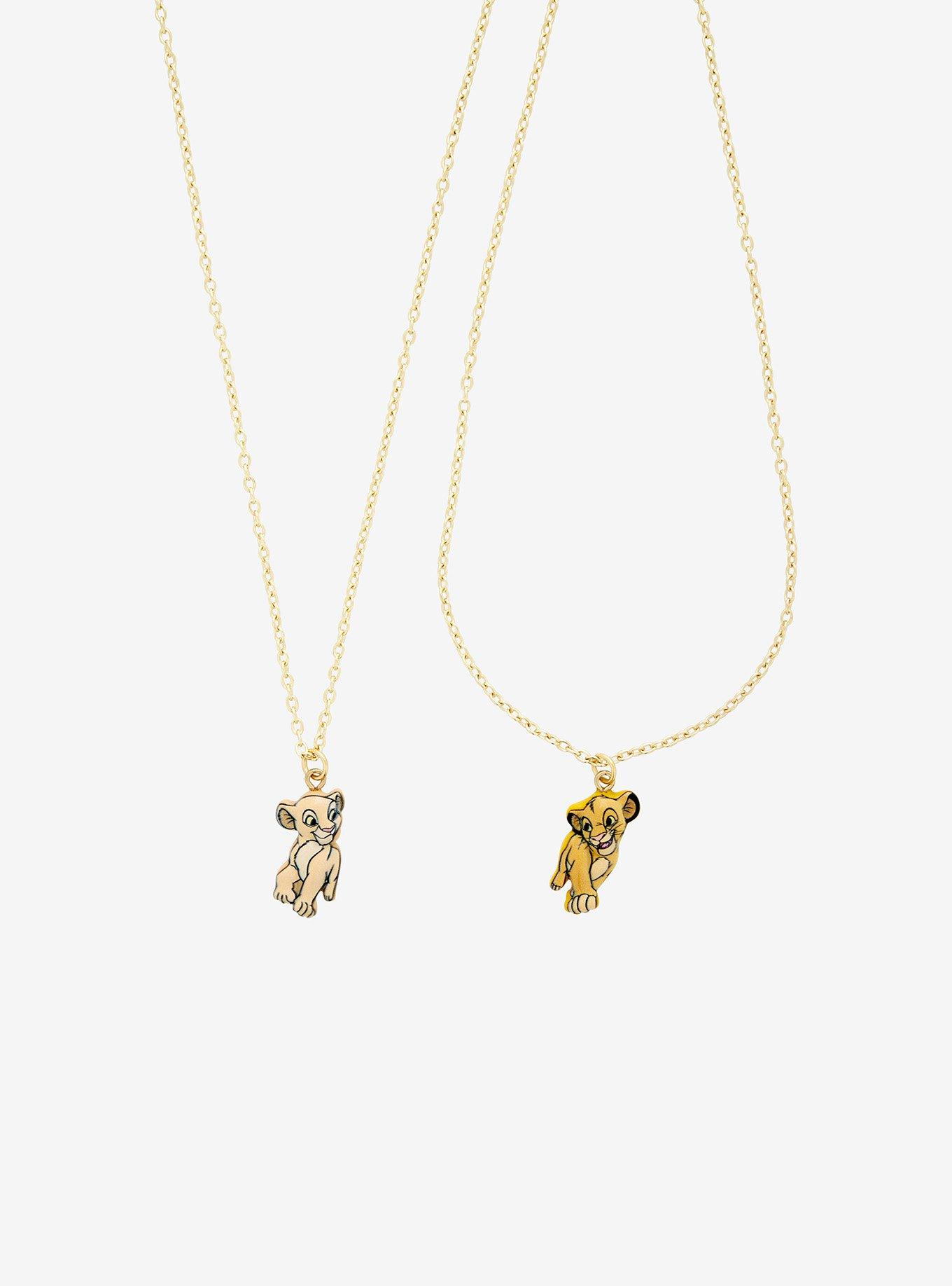 Disney The Lion King Simba & Nala Best Friend Necklace Set