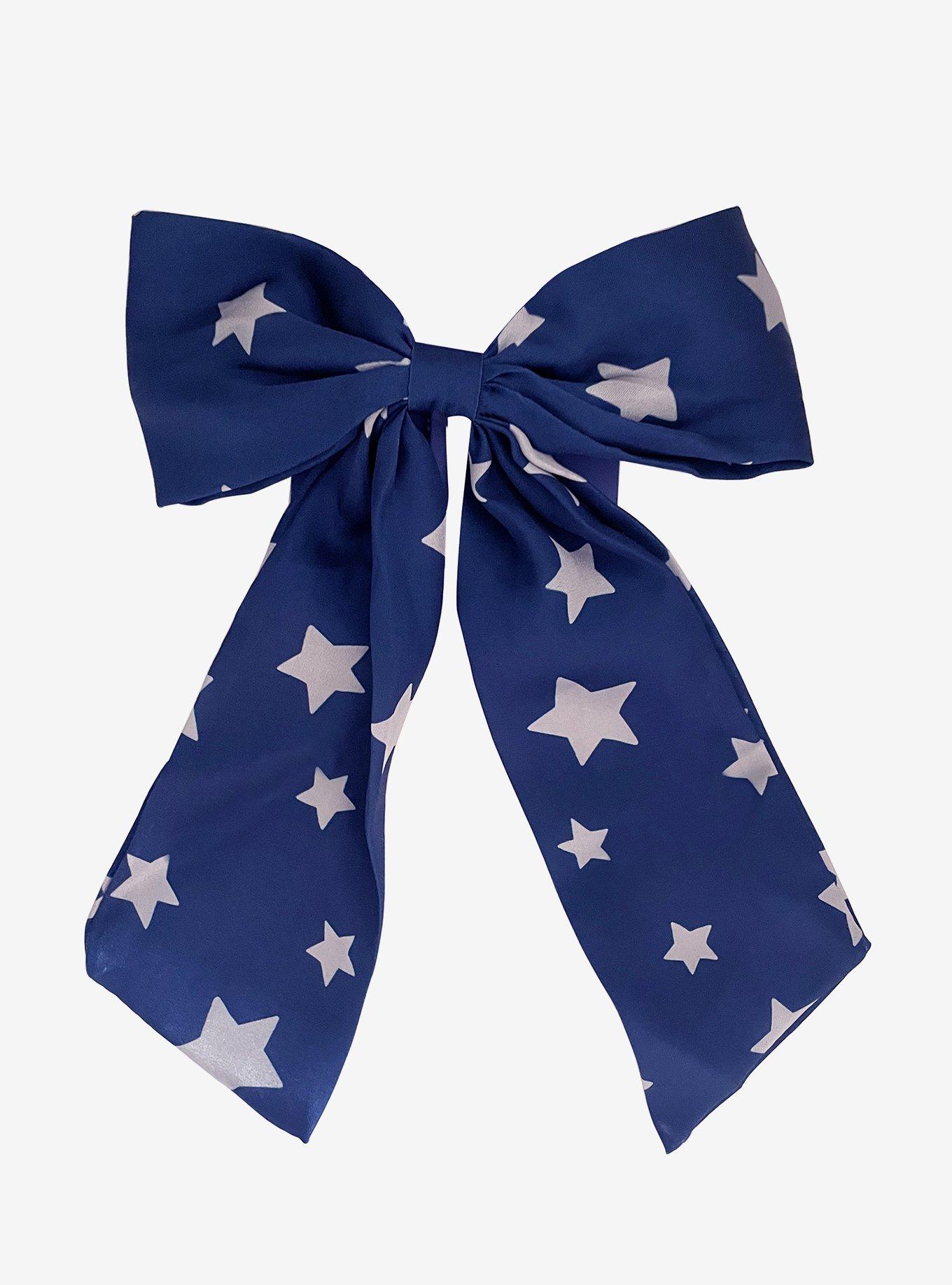 Coraline Blue & White Stars Hair Bow