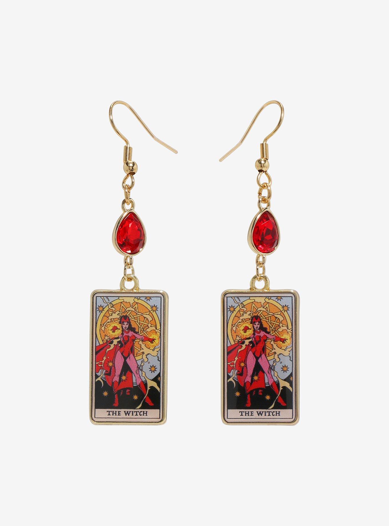 Marvel Strange Tales The Witch Tarot Card Earrings, , alternate