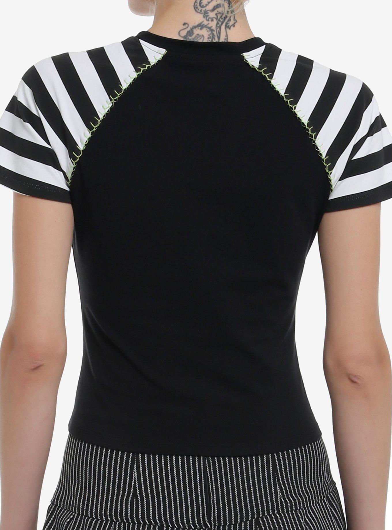 Universal Monsters X Maxx242 Frankenstein & The Bride Of Frankenstein Forever Mine Raglan Top, BLACK  WHITE, alternate