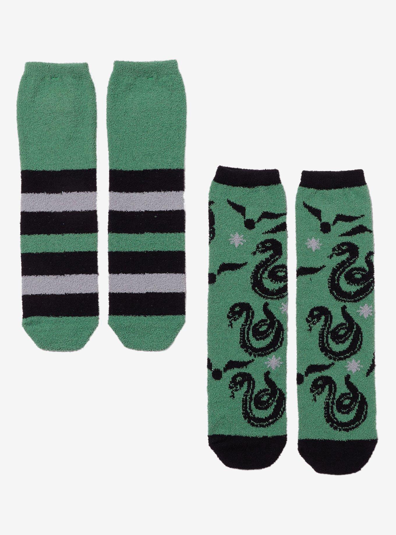 Harry Potter Slytherin Icon Stripe Cozy Socks 2 Pair, , hi-res